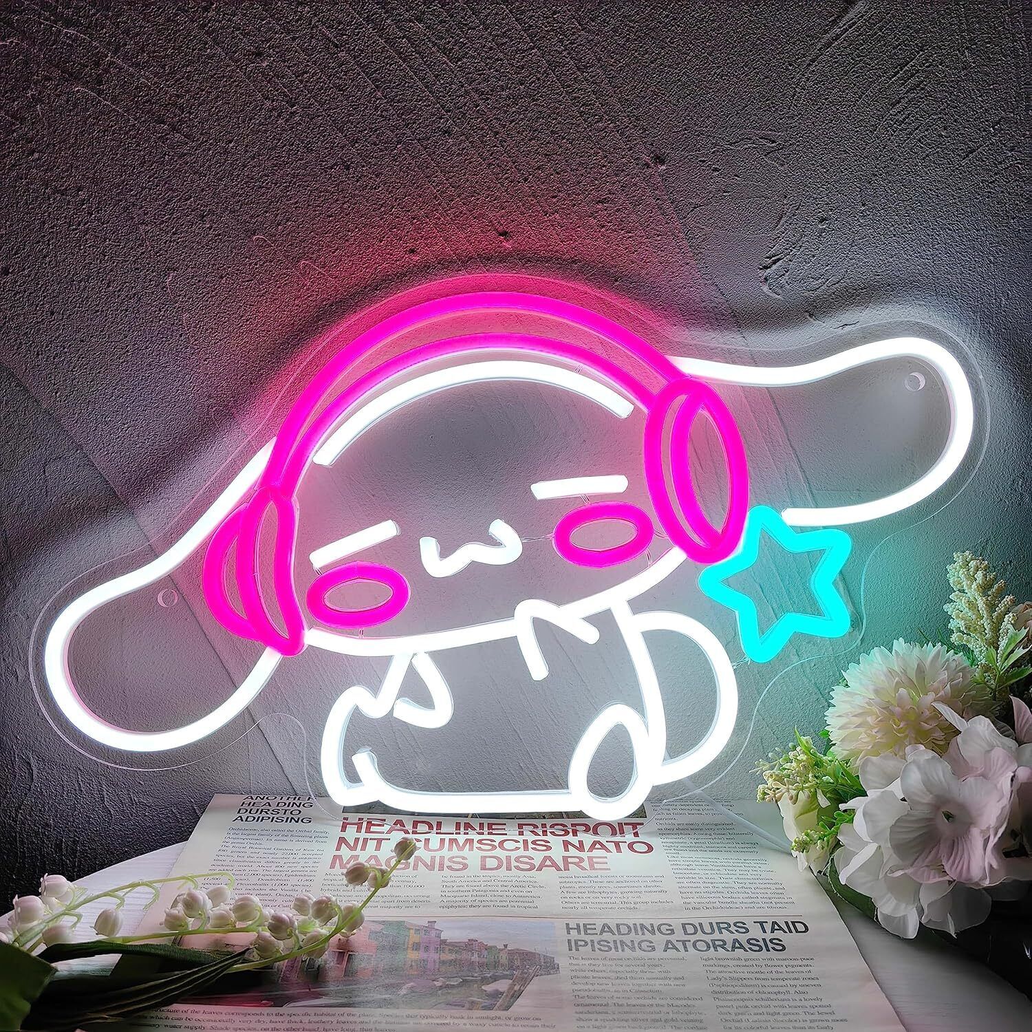 Dimmable Cinnamoroll Neon Sign Anime Neon Sign For Bedroom Game Room Wall Decor