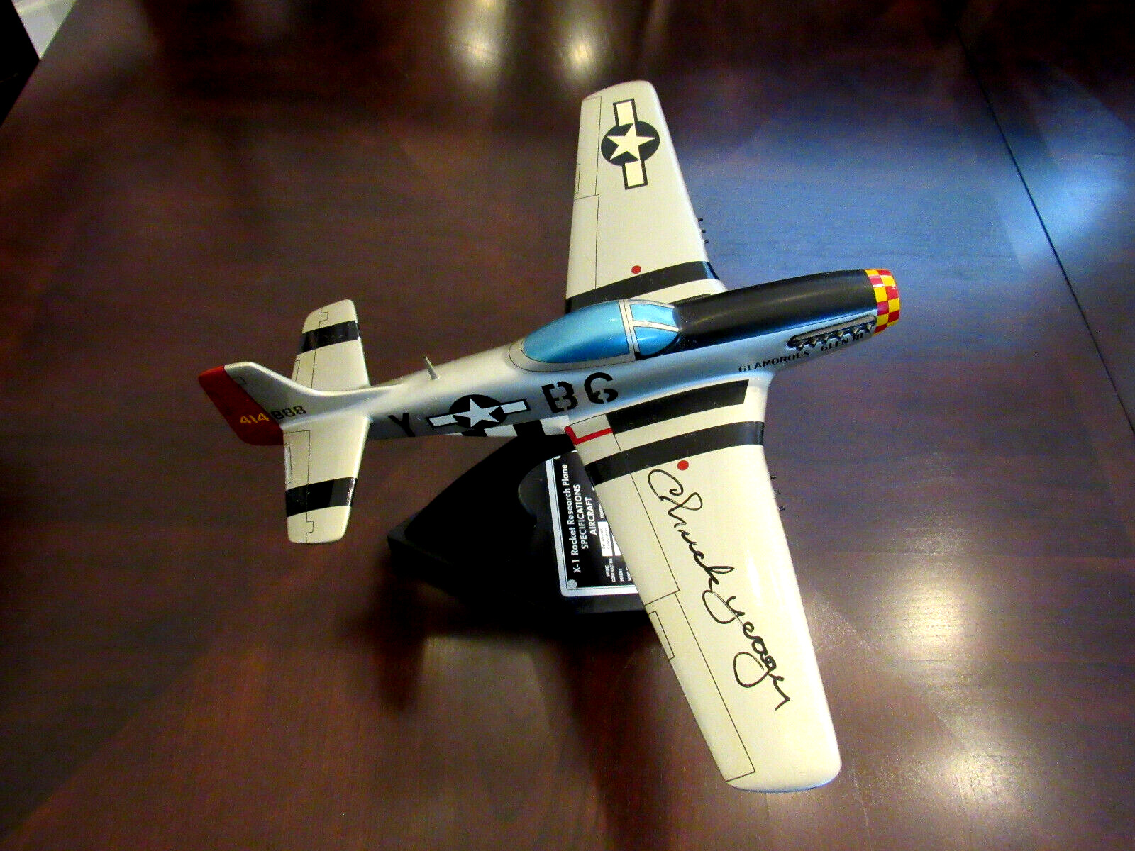 CHUCK YEAGER SPEED OF SOUND ACE PILOT SIGNED AUTO P-51 AIRPLANE BEAUTY