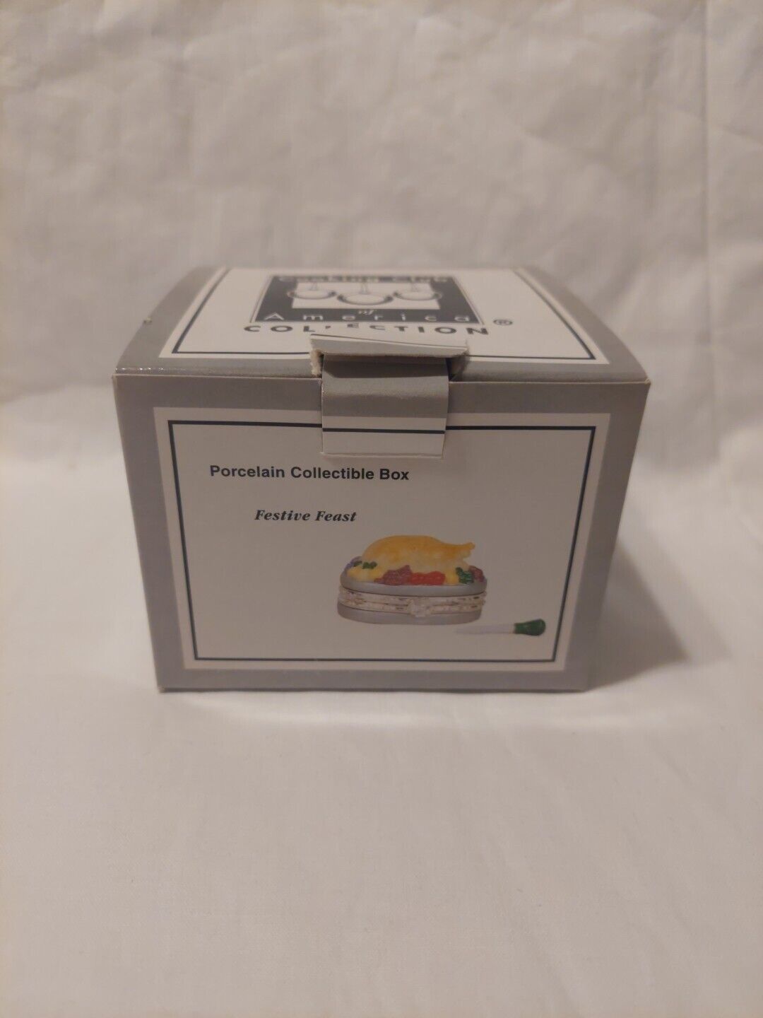 Cooking Club Of America Porcelain Collectible Box Festive Feast Hinged Box