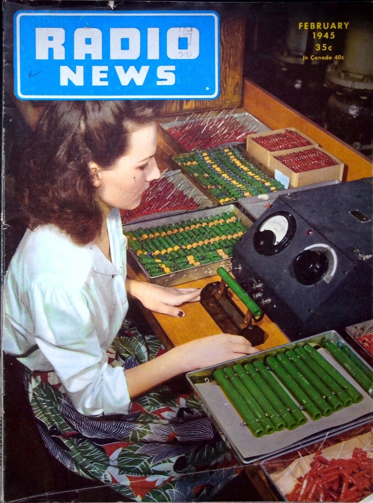 PRODUCTION TESTING OF TRANSMITTER - RADIO NEWS, MAGAZINE - FEBRUARY 1945