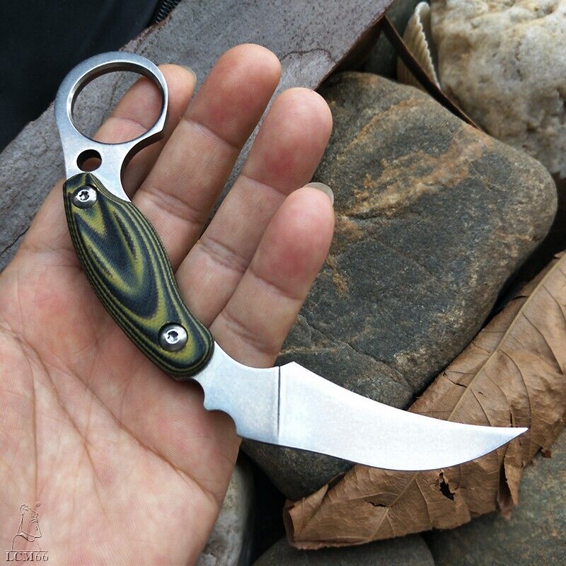 Karambit Claw Knife Hunting Army Survival Combat Tactical D2 Steel G10 Handle S