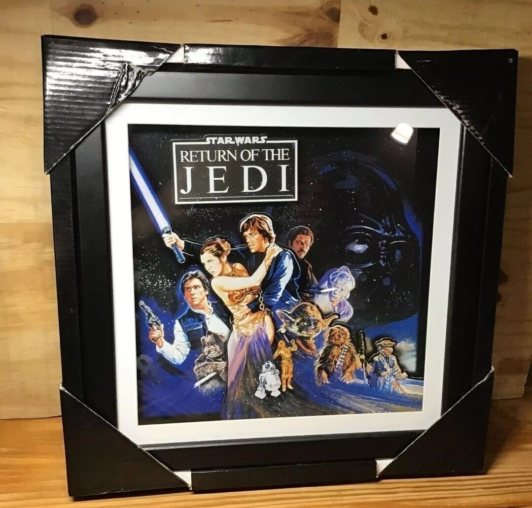 Star Wars Return of the Jedi 3D Shadow Box Picture - Black Frame Collectible NIB