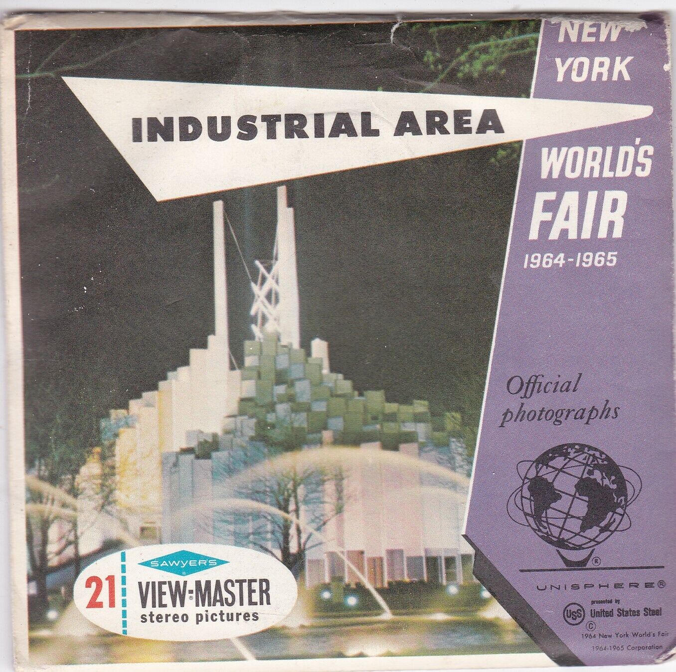VIEW MASTER PACKET #A675 INDUSTRIAL AREA NEW YORK WORLD\'S FAIR 1964-65 