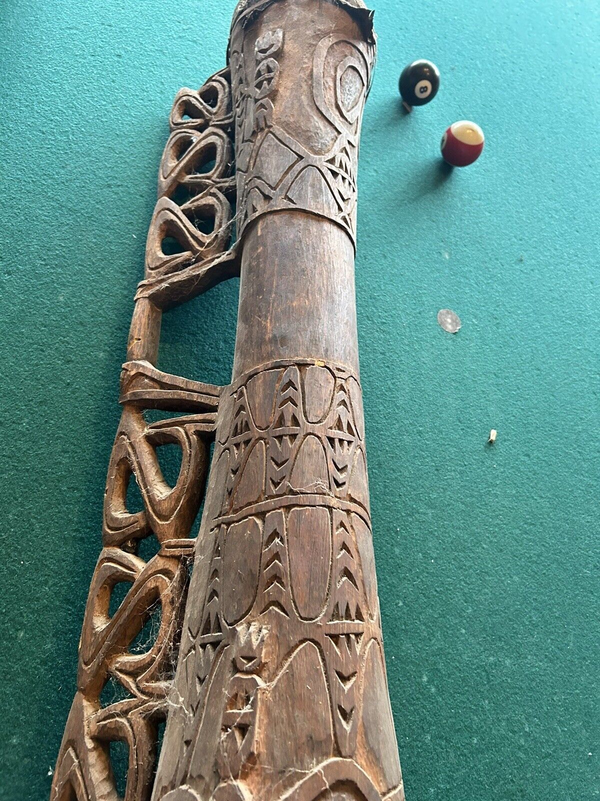 Asmat Drum Hourglass Shape Wood Carved Artifact Irian Jaya Region New Guinea-L34