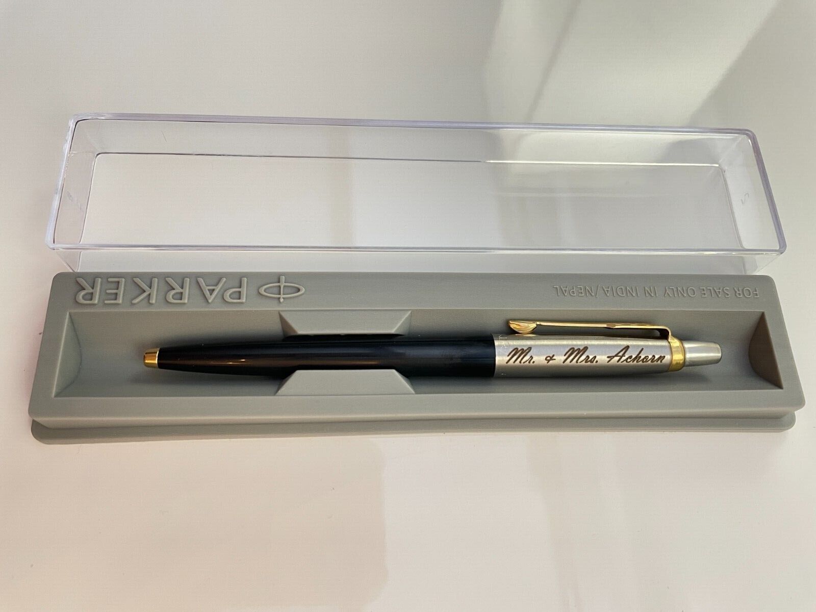 Personalized Parker Jotter Color Ballpoint Pen Custom Gift Steel Blue Ink