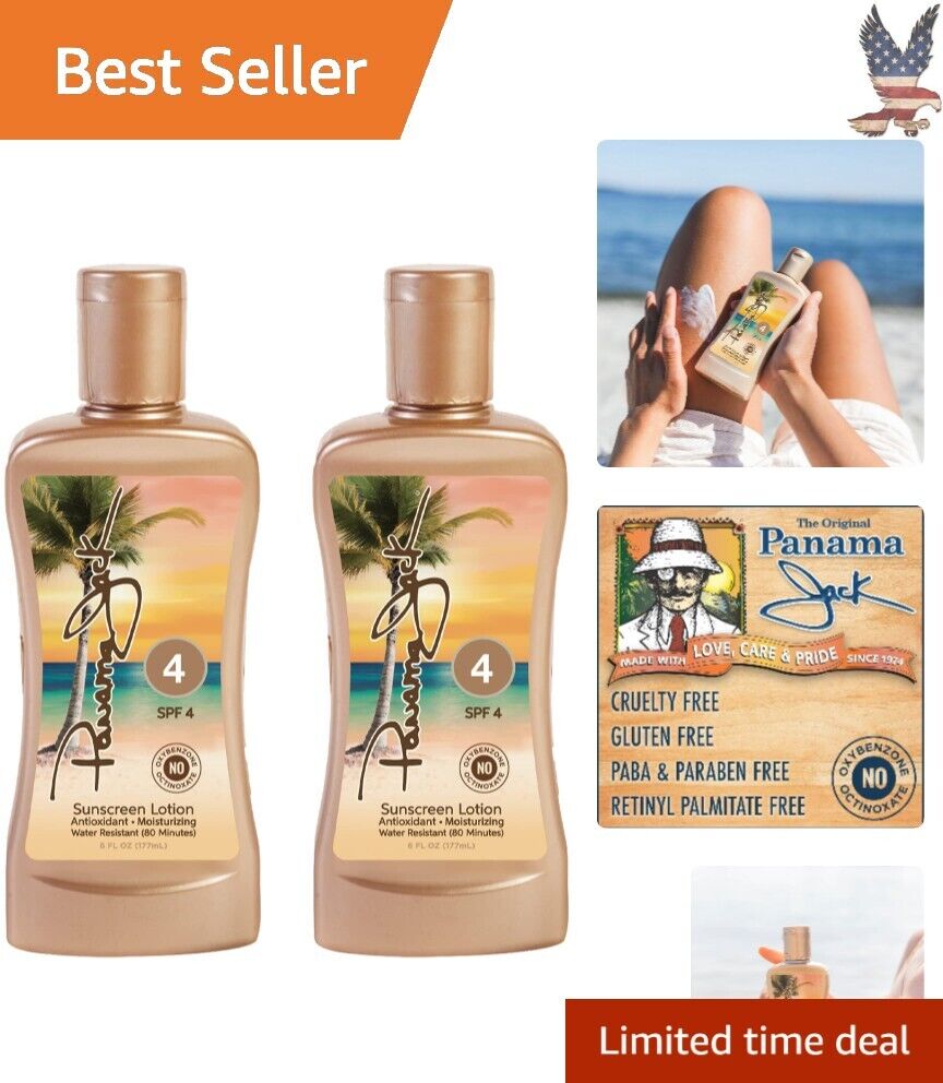 Hydrating Sunscreen Tanning Lotion - SPF 4 Moisturizing - Cruelty Free - 6 FL OZ