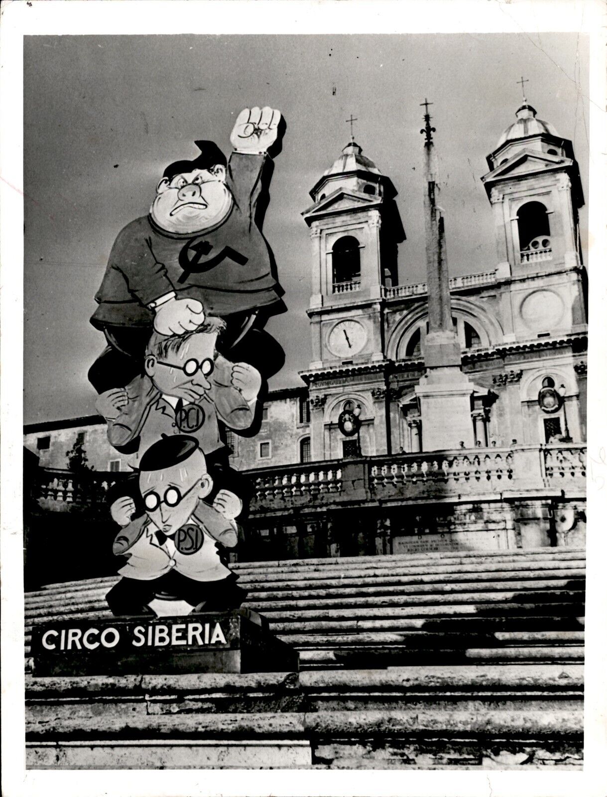 LD341 1953 Orig Int\'l News Photo ANTI-COMMUNIST CARTOON IN ROME POLITICAL ART