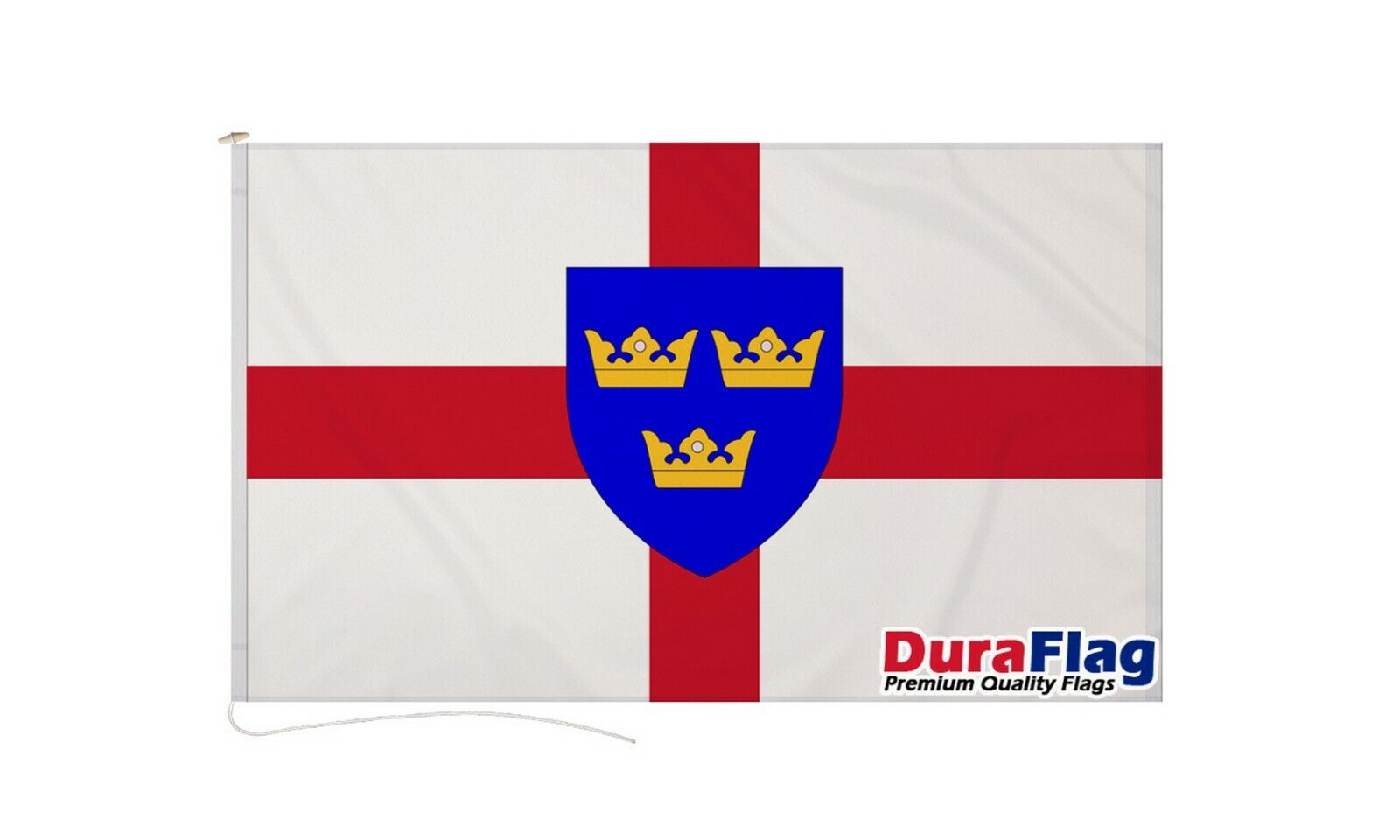 EAST ANGLIA DURAFLAG 150cm x 90cm 5x3 FEET HIGH QUALITY FLAG ROPE & TOGGLE