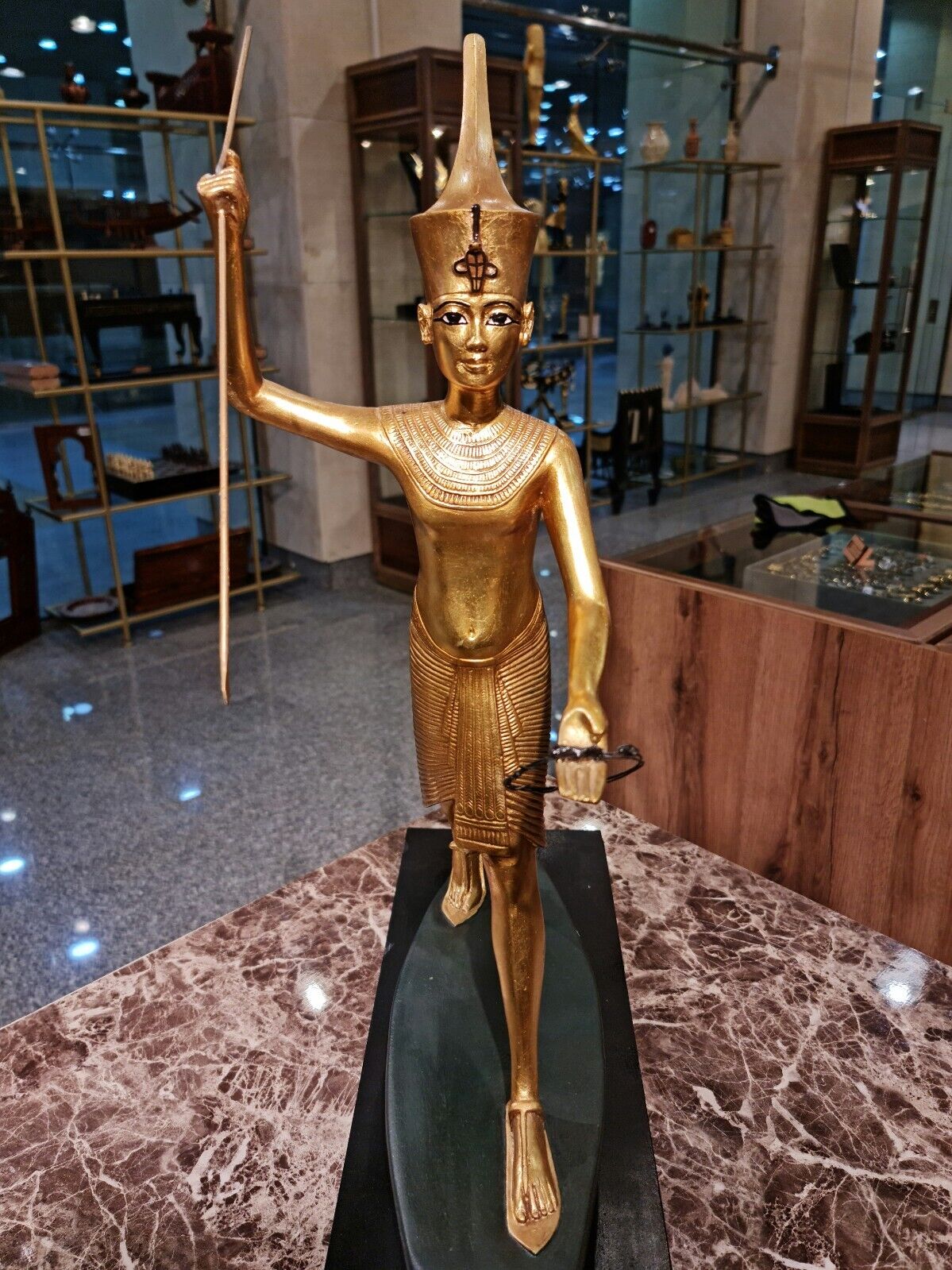 Rare Statue of King Tutankhamun the Harpooner, Museum Version, With Certificate
