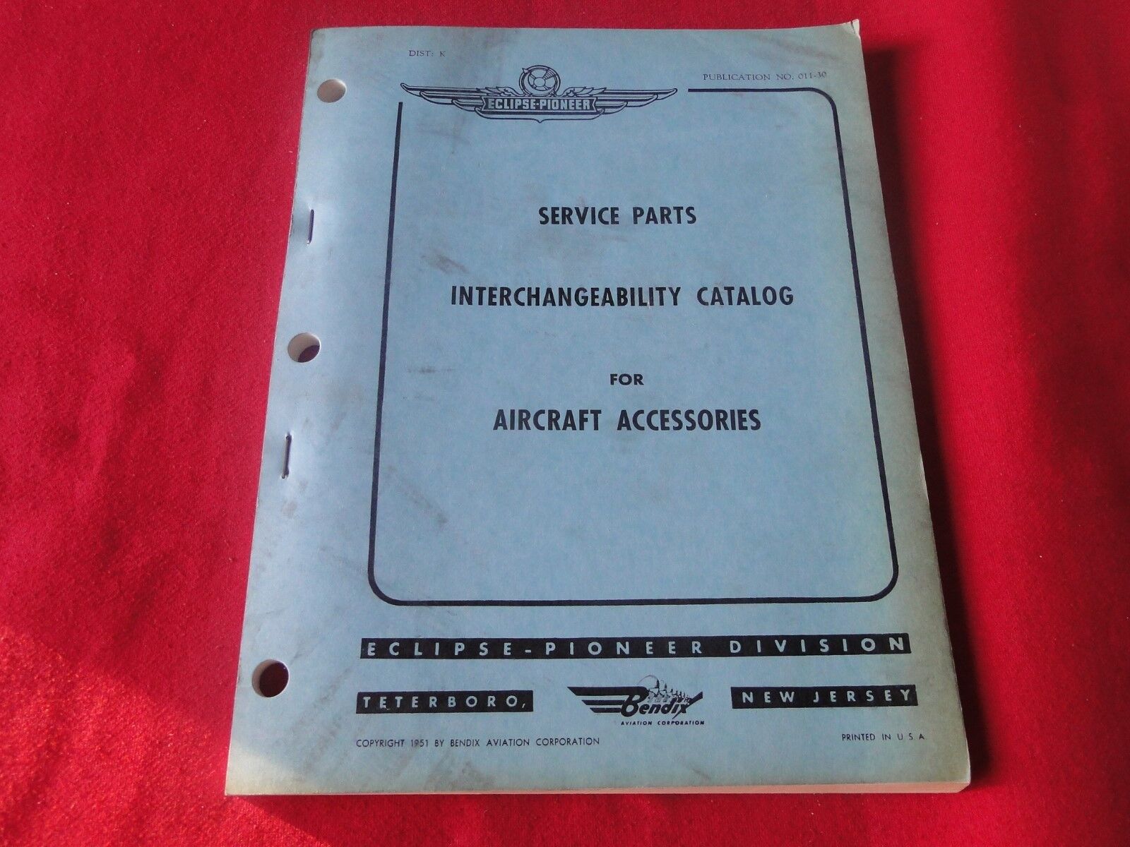Vintage Eclipse-Pioneer Service Parts Interchangeability Catalog for Aircraft