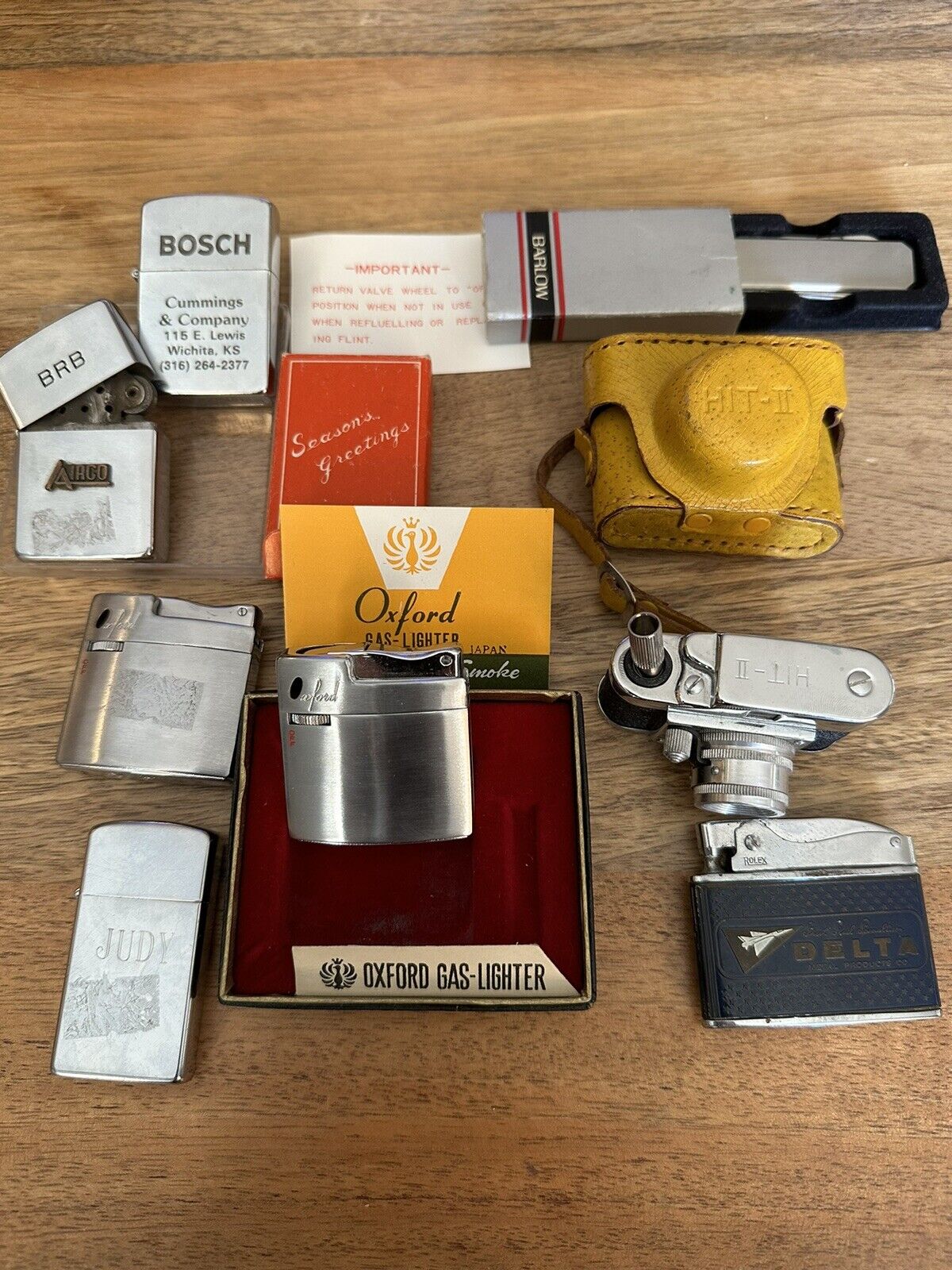 Vintage Rolex Delta , Bosch, Airco Lighter Lot And Mini Spy Camera
