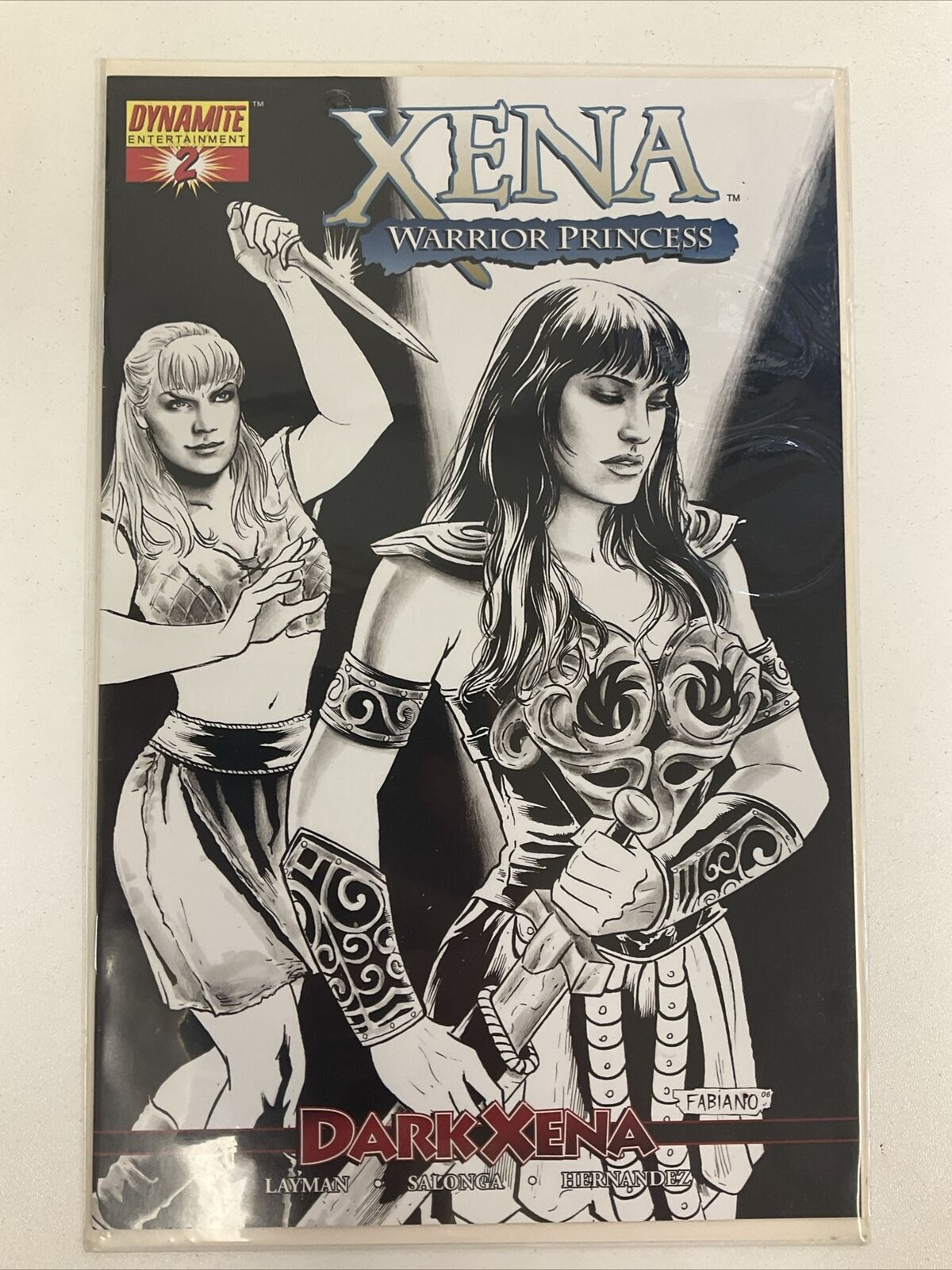 XENA WARRIOR PRINCESS DARK XENA #2 1:12 BLACK AND WHITE VARIANT COVER