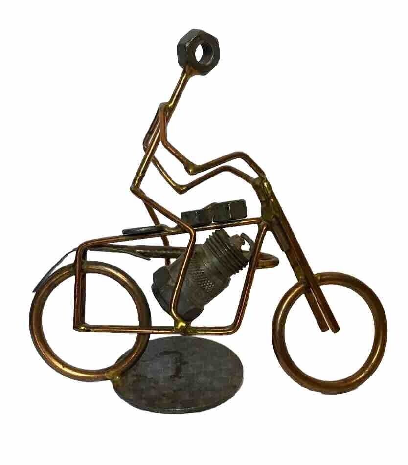 Handcrafted Motocross Motorcycle Bike Collectible Handmade Metal Art Figurine