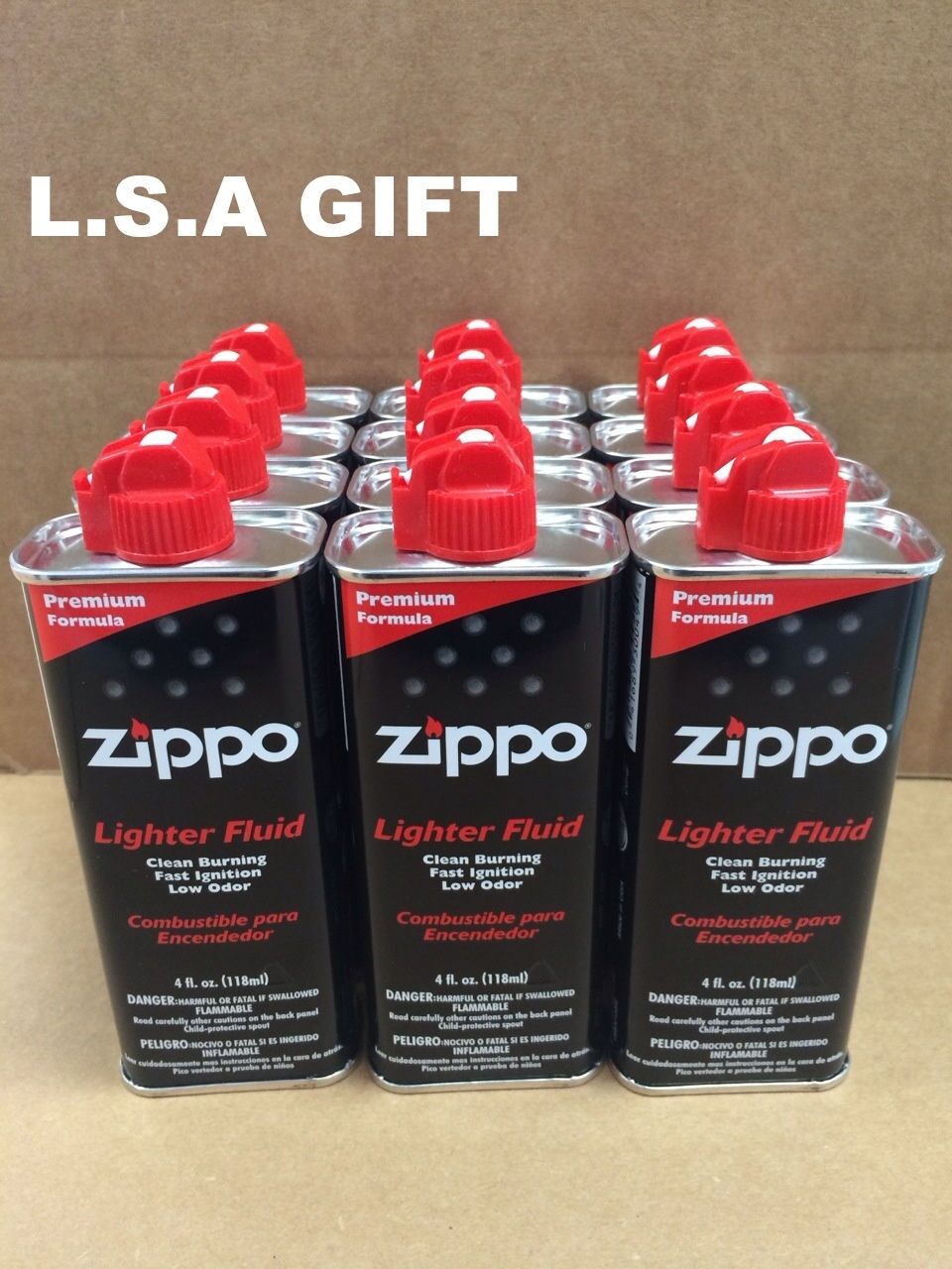 Zippo 4 oz Fuel Fluid for All Zippo Lighters 12 x CAN COMBO SET