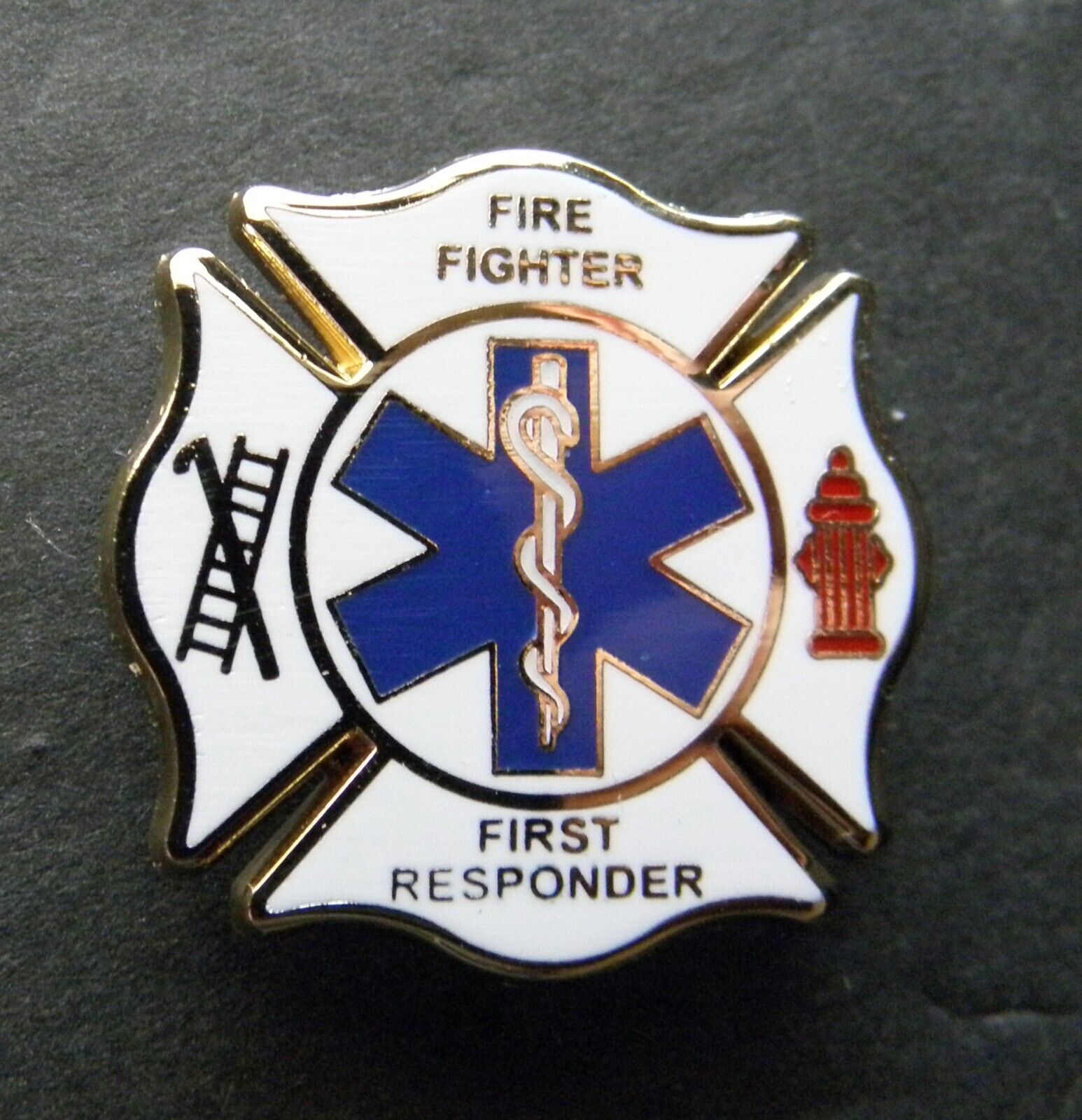 FIREFIGHTER FIRE FIGHTER EMT EMS FIRST RESPONDER LAPEL PIN 1 INCH