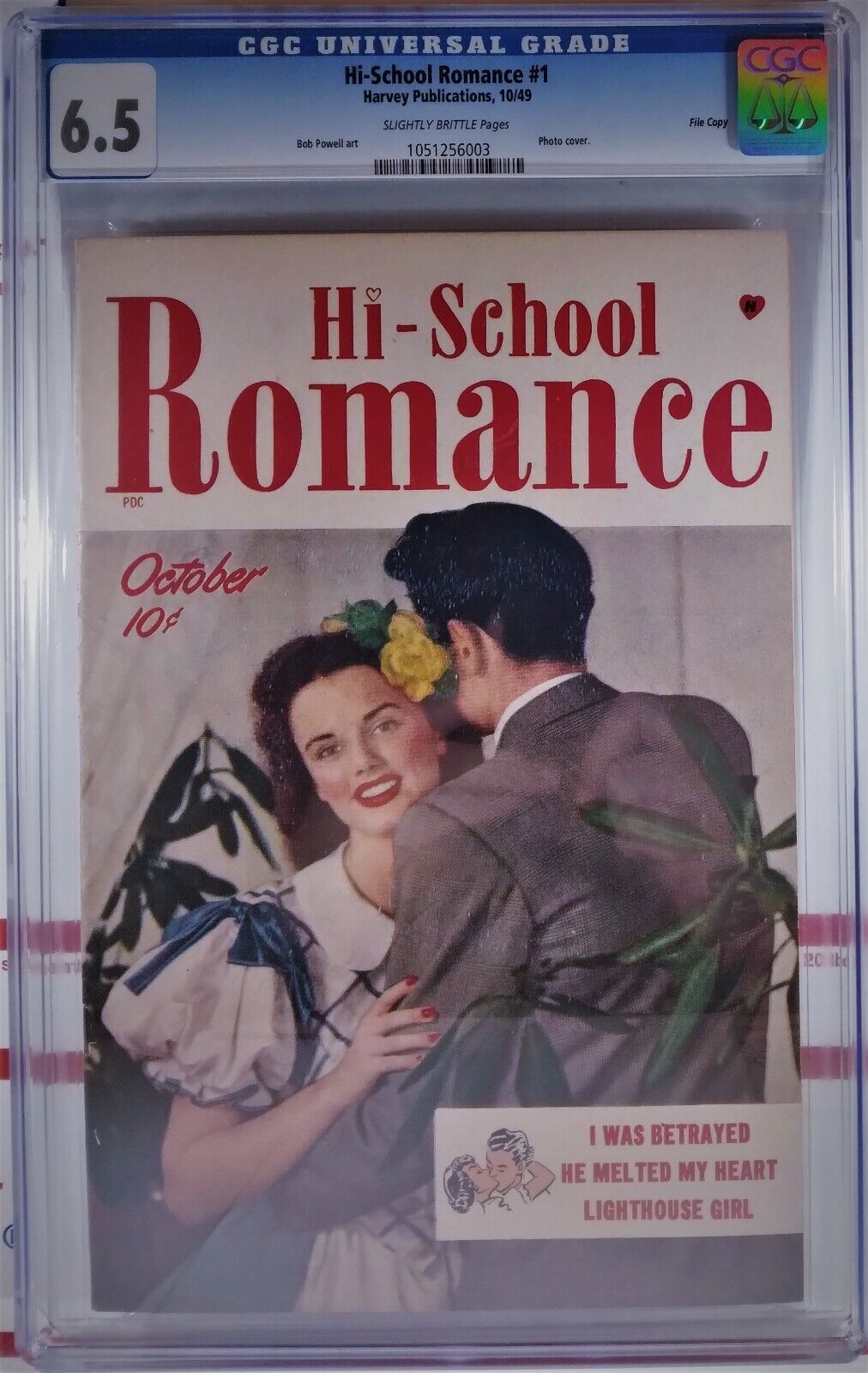 💘 HI-SCHOOL ROMANCE #1 FILE COPY CGC 6.5 HARVEY 1949 Golden Age archie teen GGA