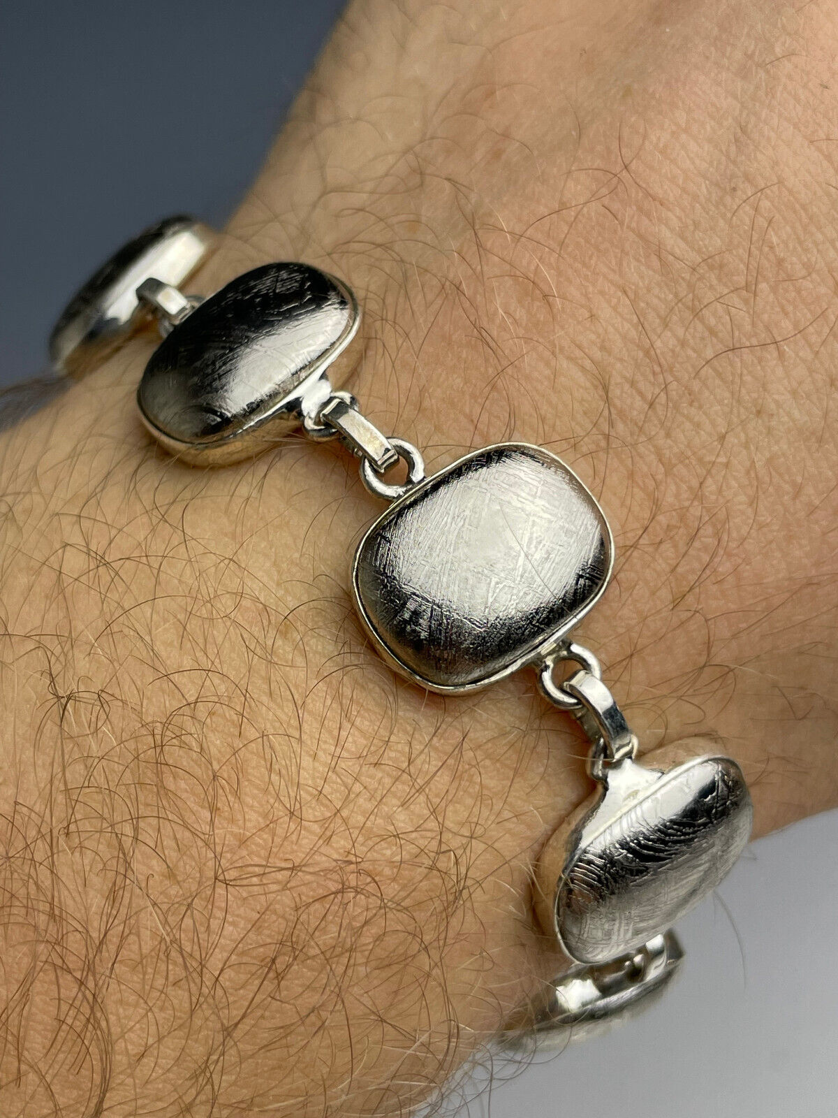 33g METEORITE MUONIONALUSTA  bracelet - caboshons, sterling silver.925 #MET24