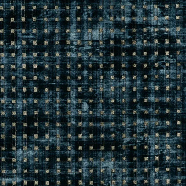 Gaston y Daniela Cut Velvet Basketweave Fabric- Genaro Azul 1.25 yds LCT1016.001