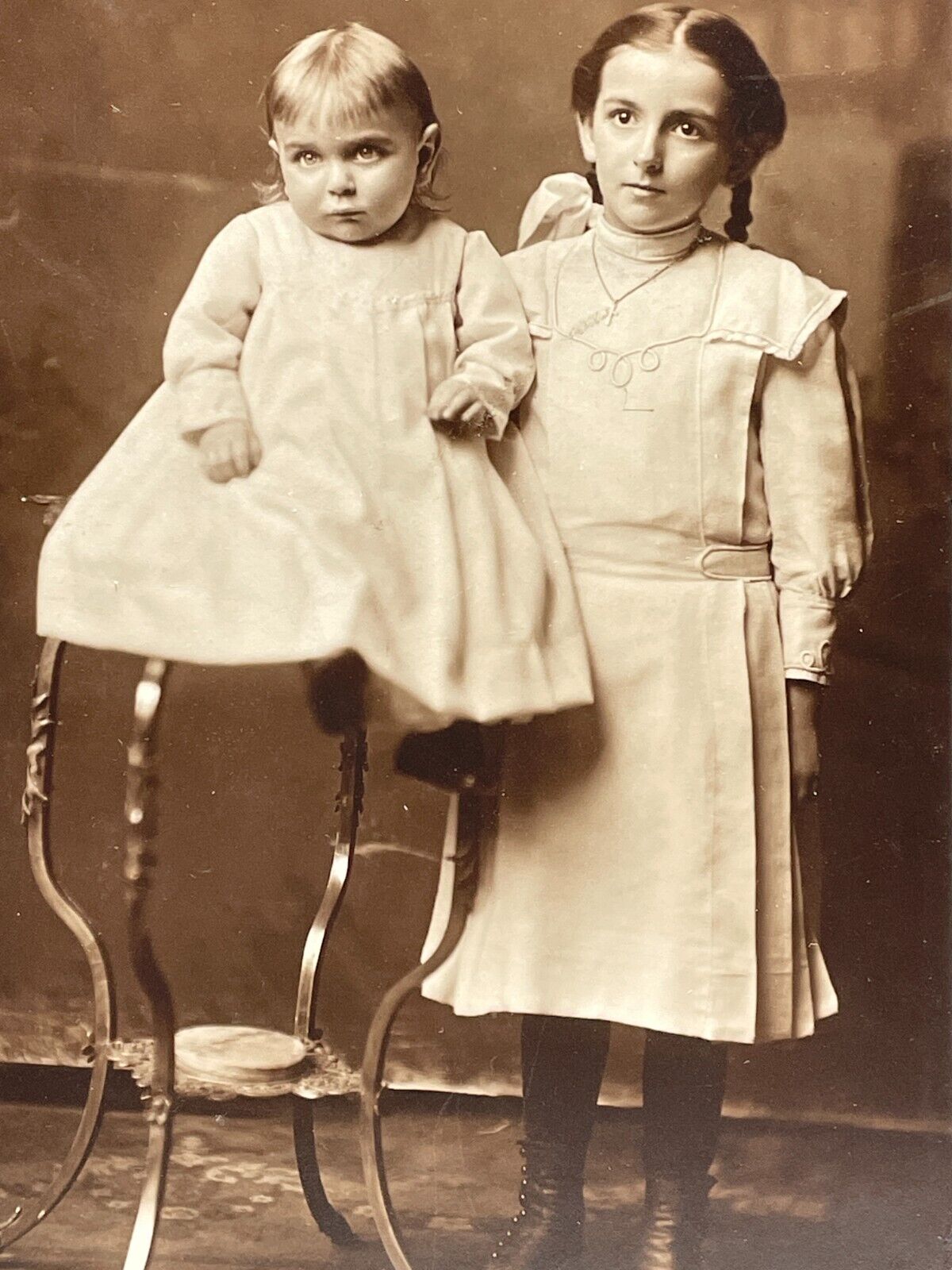 UA Photograph Girl Photo With Baby Sister 1910-20's