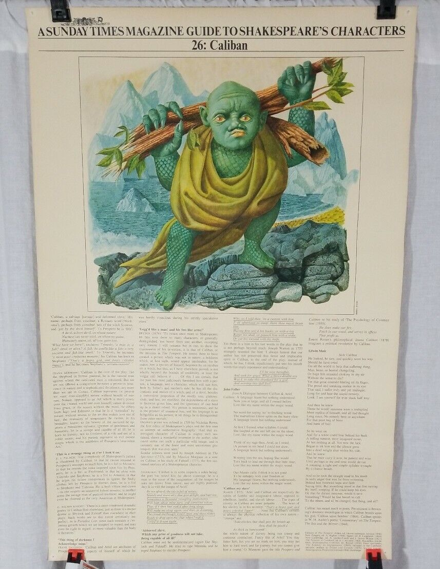 A Sunday Times Magazine Guide to Shakespeares Characters Poster 26 Caliban 1968
