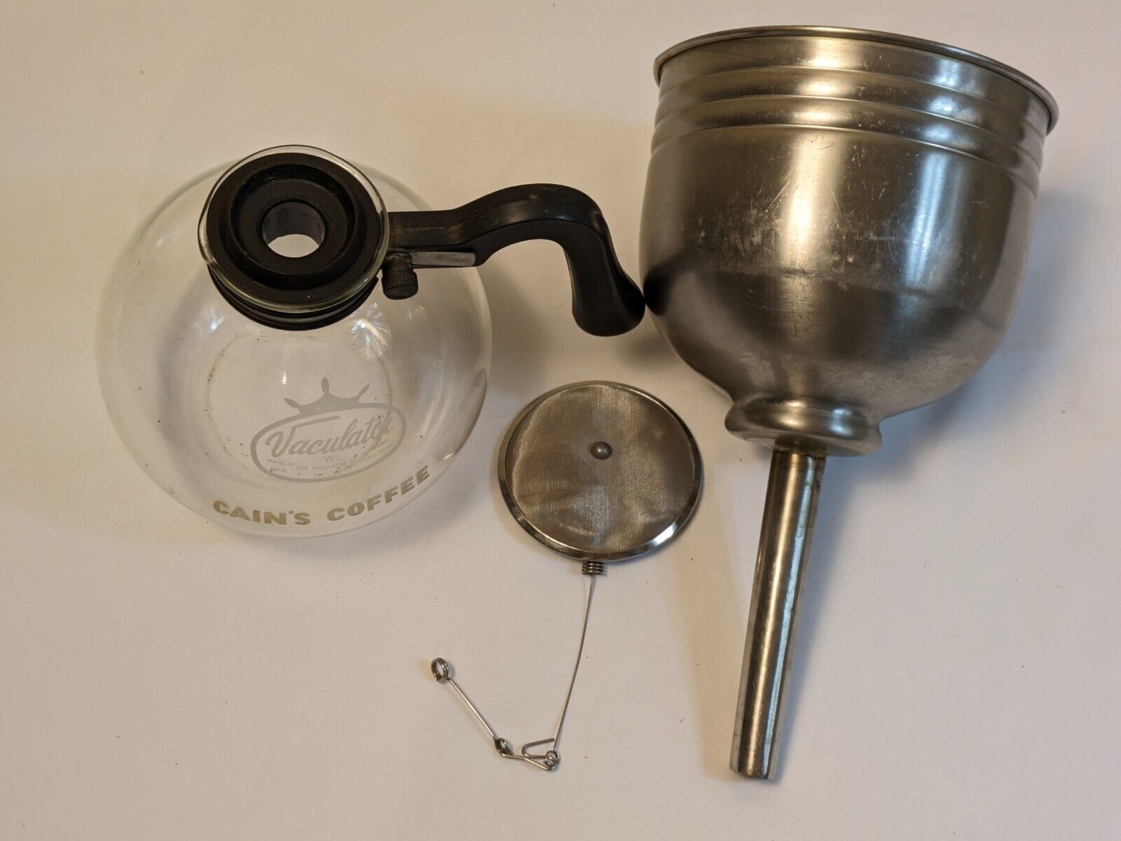  Vintage Corning Bubble Pot Vaculator  W/Aluminum Funnel Top For Vacuum/Syphon 