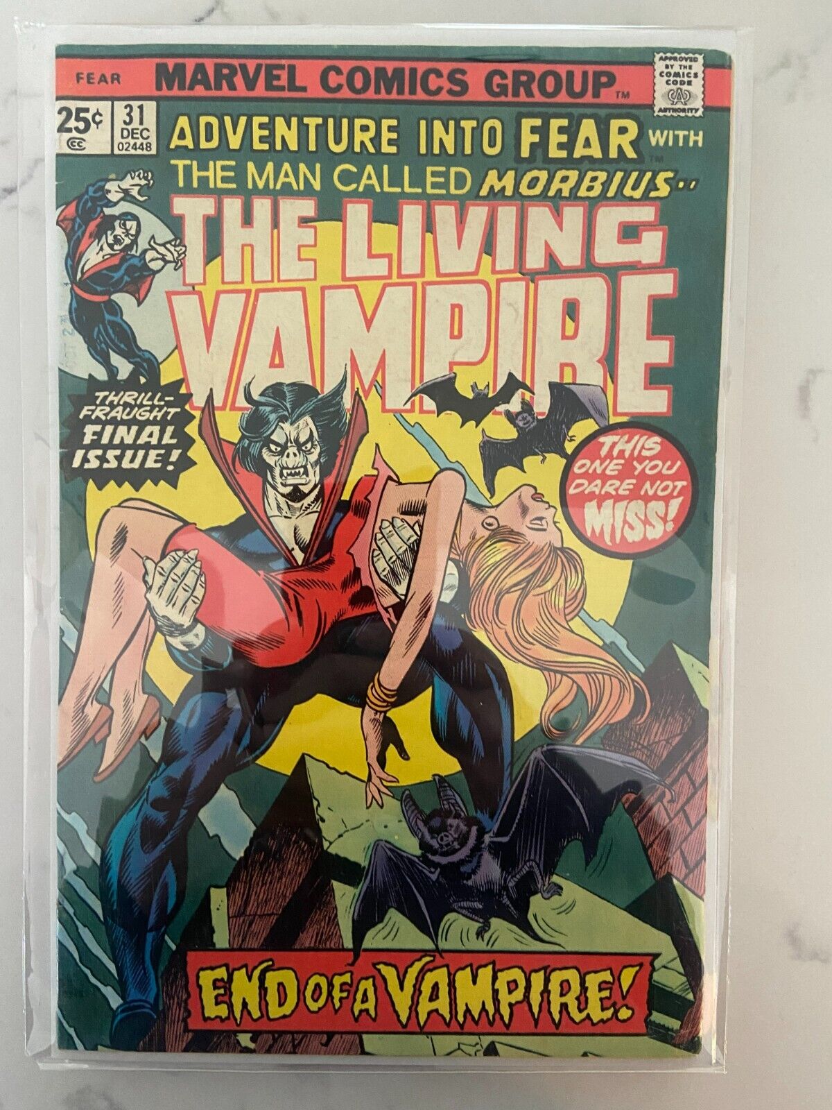 Adventure Into Fear #31 1975 Marvel Last Morbius Issue Bronze Age VG+FN