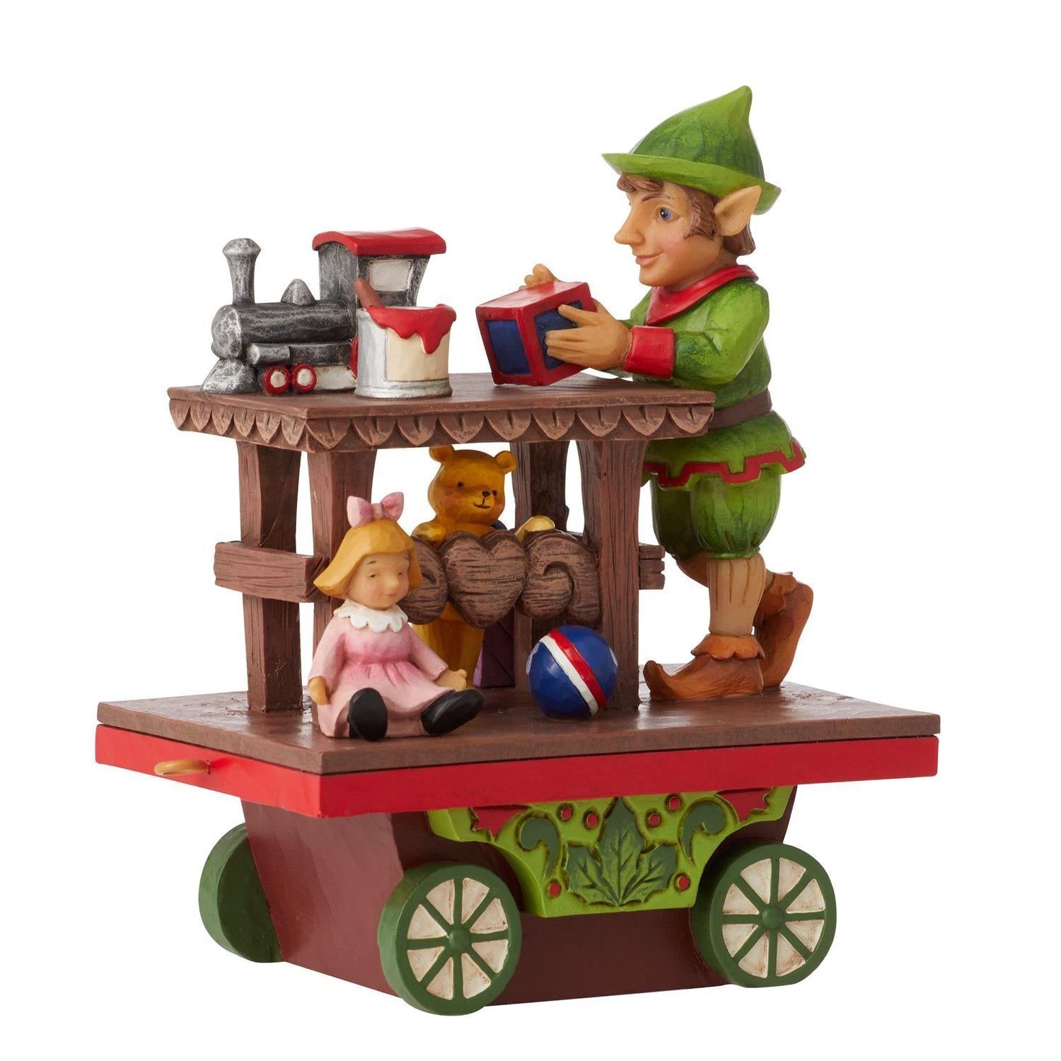 Jim Shore Heartwood Creek: Elf with Toys Train Car Figurine 6011894