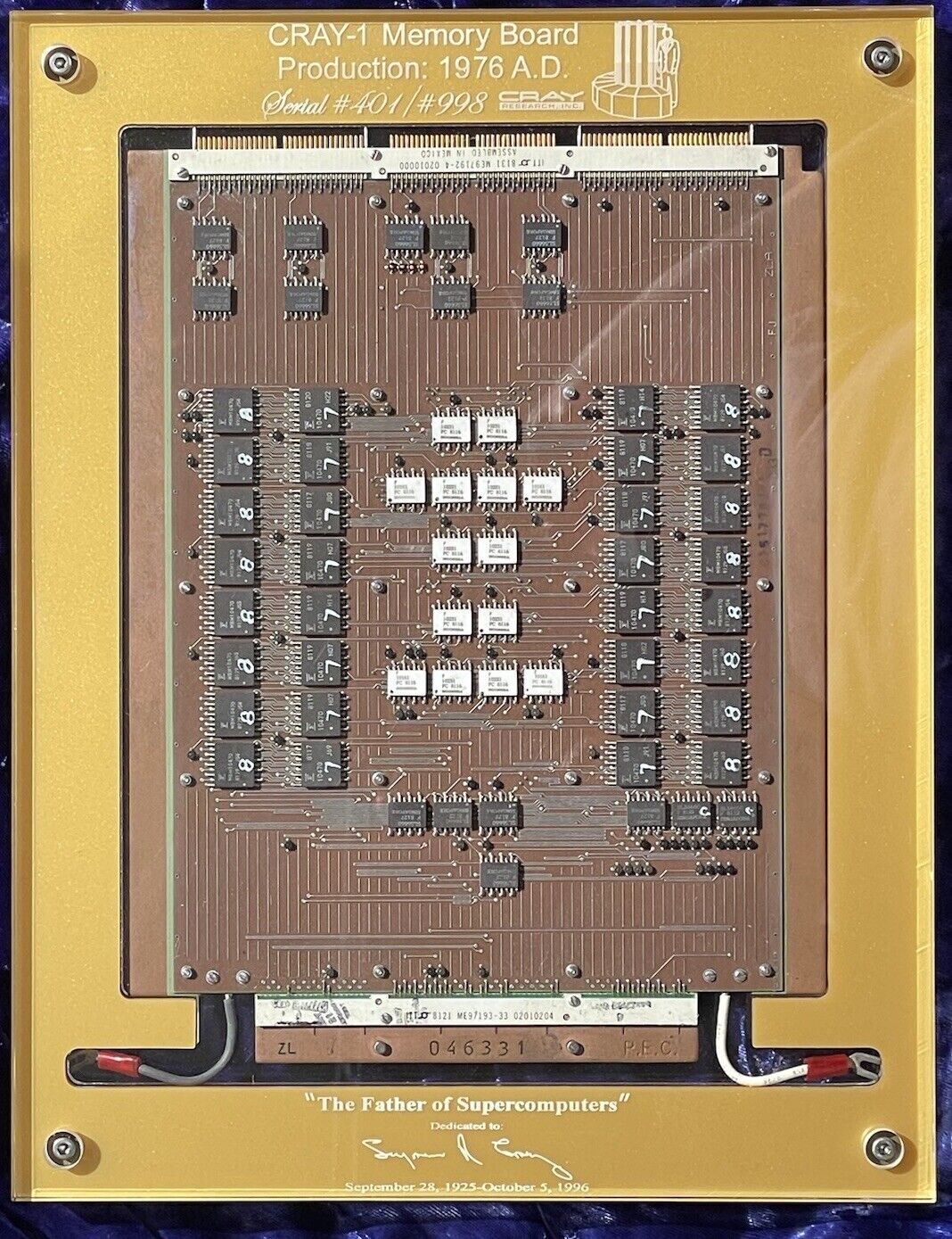 Cray-1 SuperComputer Board Memory ( Both Sides Double the Memory ) Gold Only.