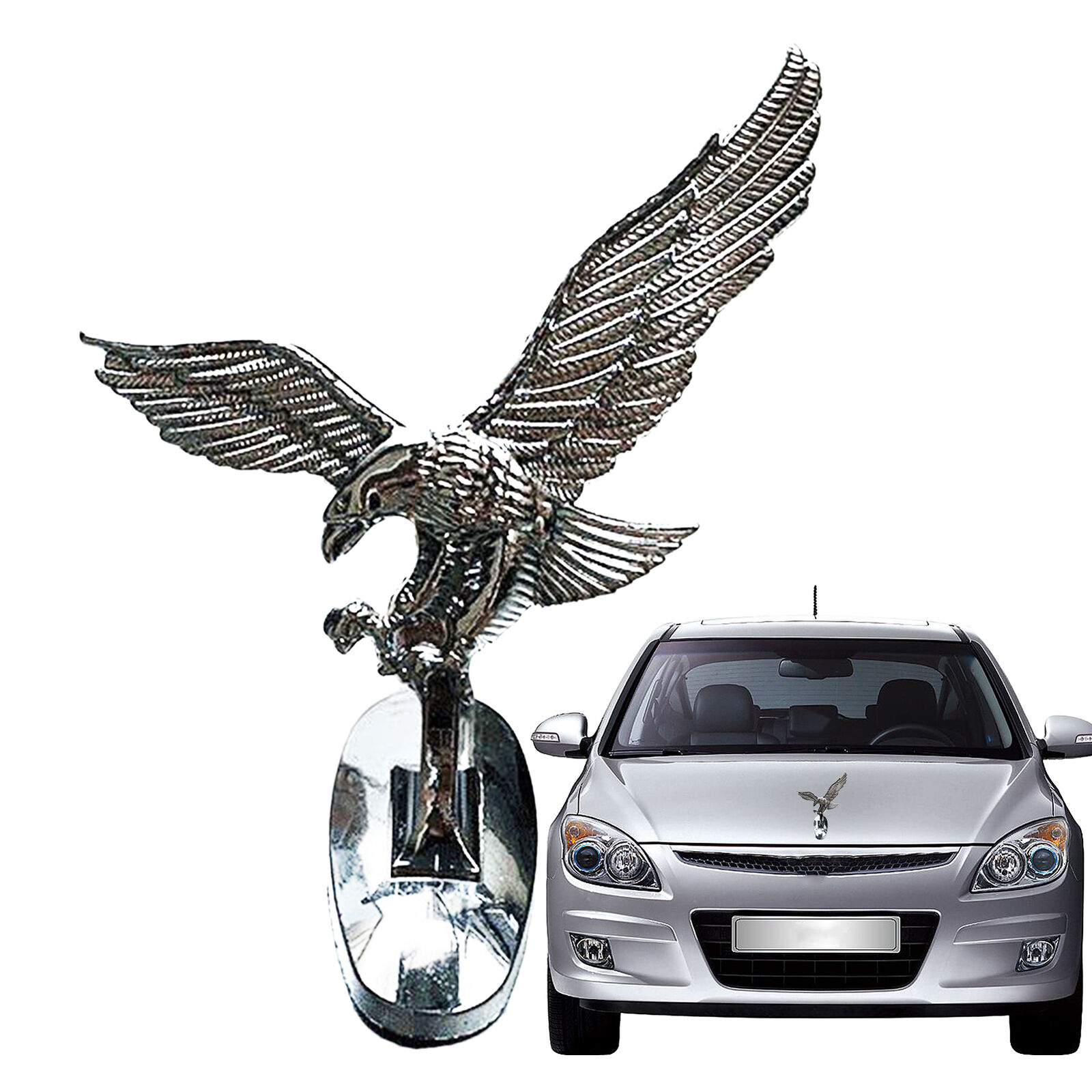 Hawk Eagle Bird Car Automotive Hood Ornament Badge emblem logo Chrome