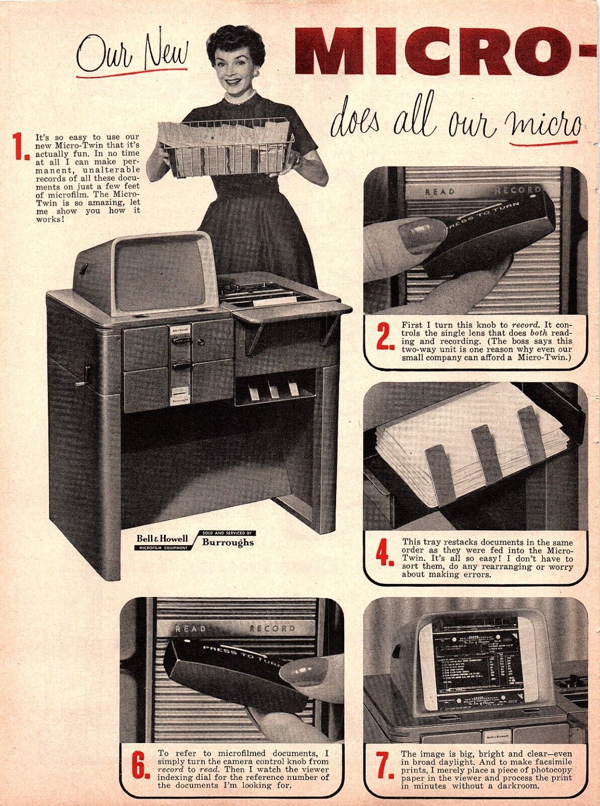 Print Ad 1955 Micro Twin Recorder & Reader/Georgia Print Ad