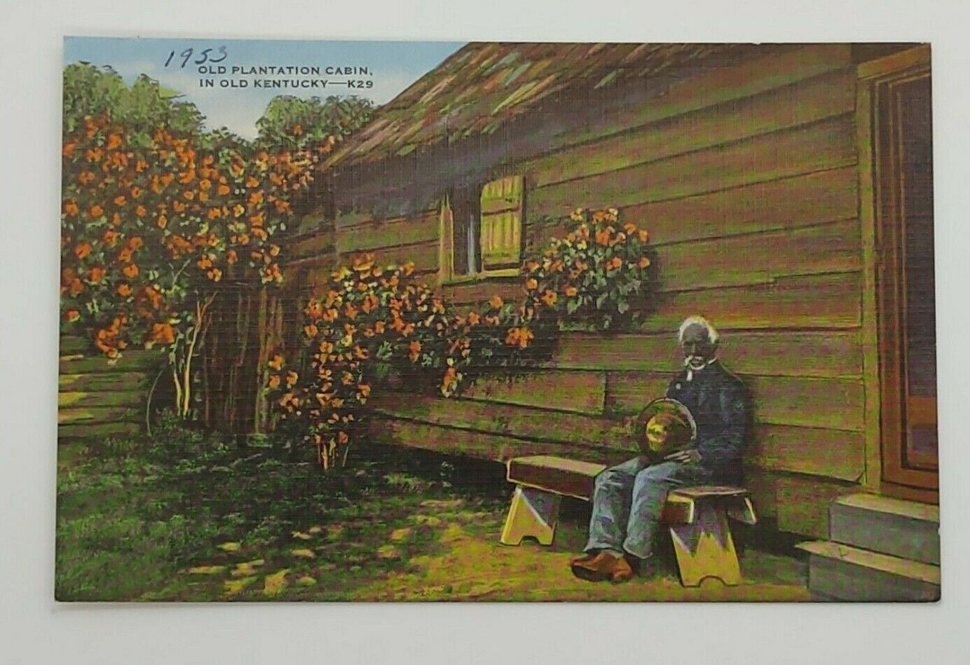 Postcard Old Plantation Cabin Old Kentucky 1953 Cumberland Gap Chrome Unposted