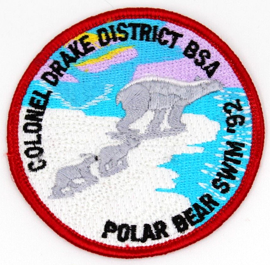 1992 Polar Bear Swim Colonel Drake District Patch Pennsylvania PA Boy Scouts BSA