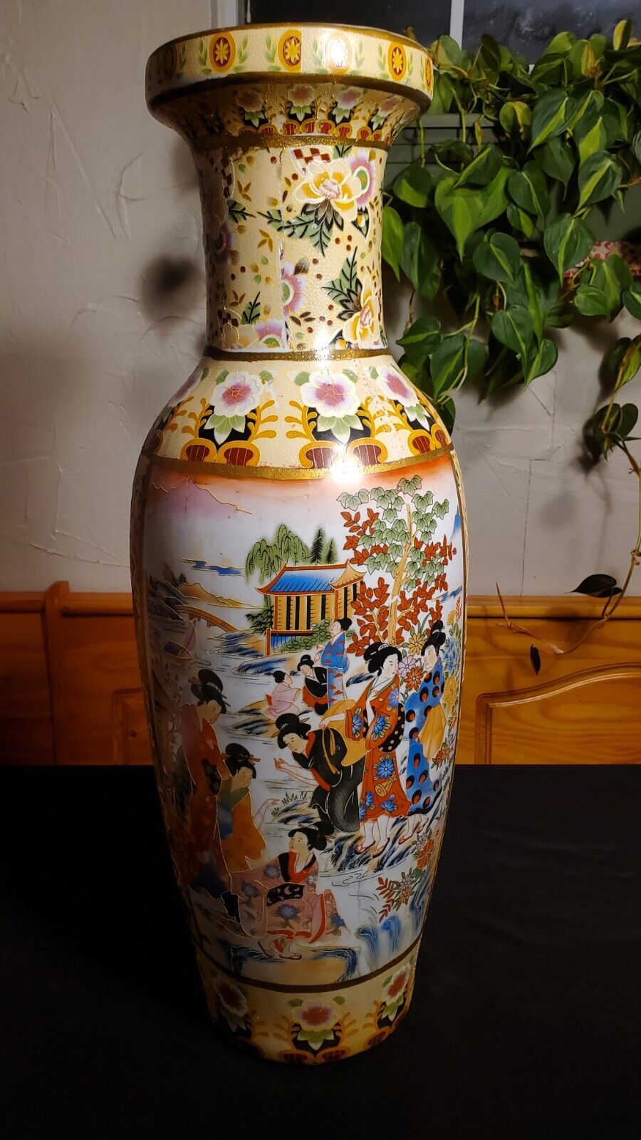 Large Vintage Chinese Floor Vase Porcelain Handpainted 24\