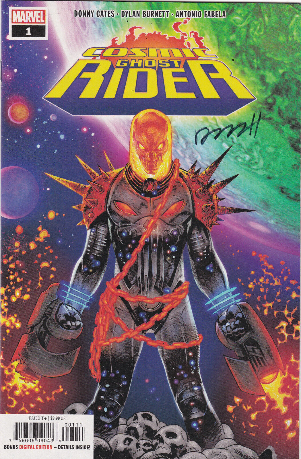 Cosmic Ghost Rider #1 (2018) Marvel Comics VF/NM W/COA for D.Burnett Signature