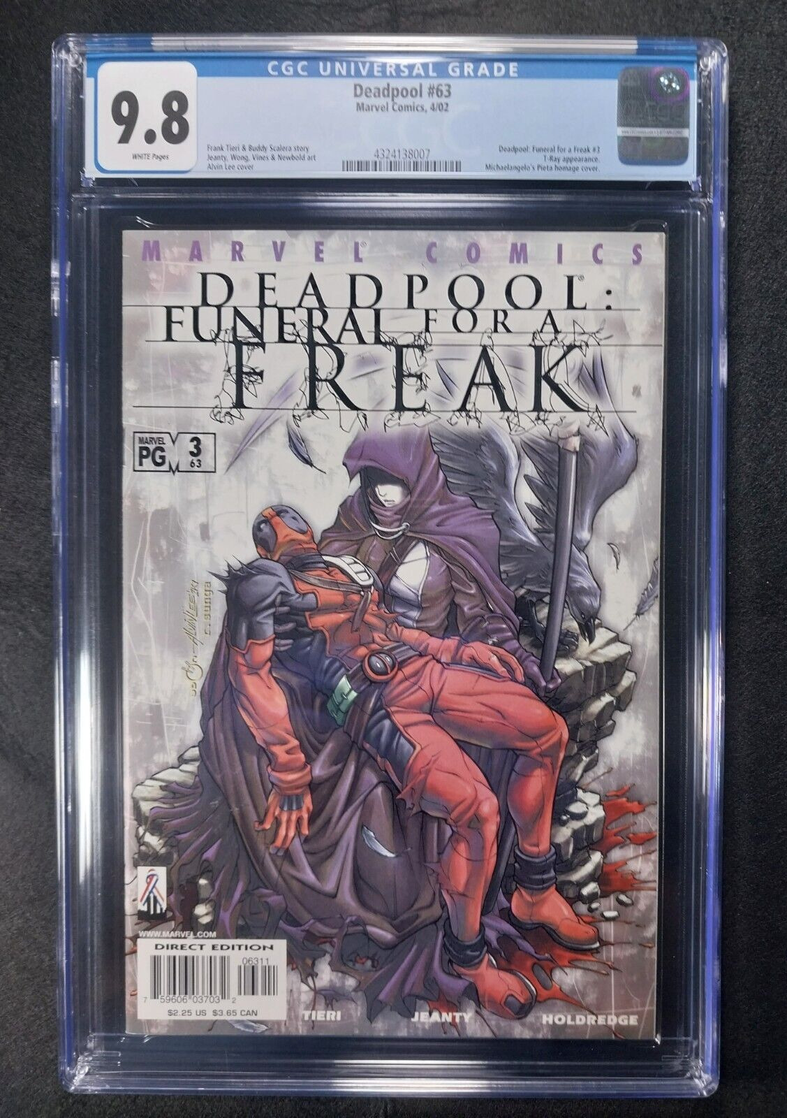 Deadpool #63 CGC 9.8 NM/M Low Print Run Cover Inspired by Michelangelo's Pieta