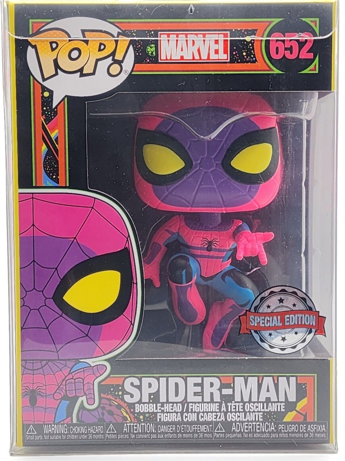 Funko PoP Spider-Man #652 - Special Edition - Blacklight - RARE