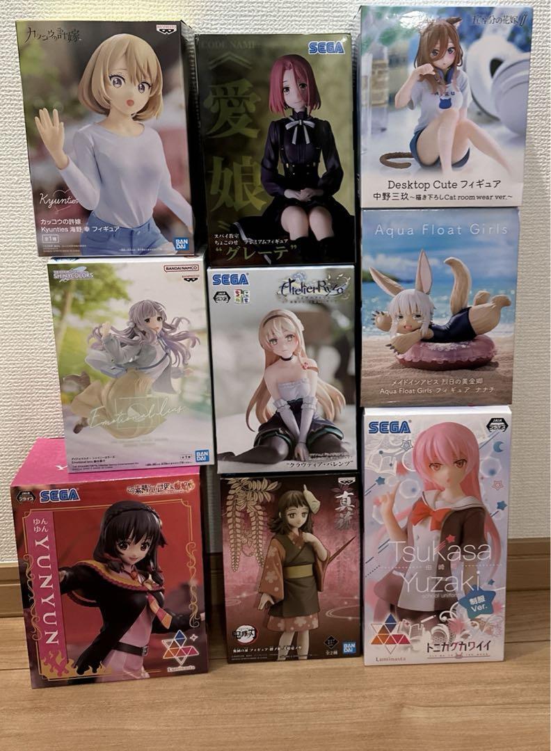 Anime Mixed set idolmaster DemonSlayer etc. Girls Figure Goods lot of 9 Set sale