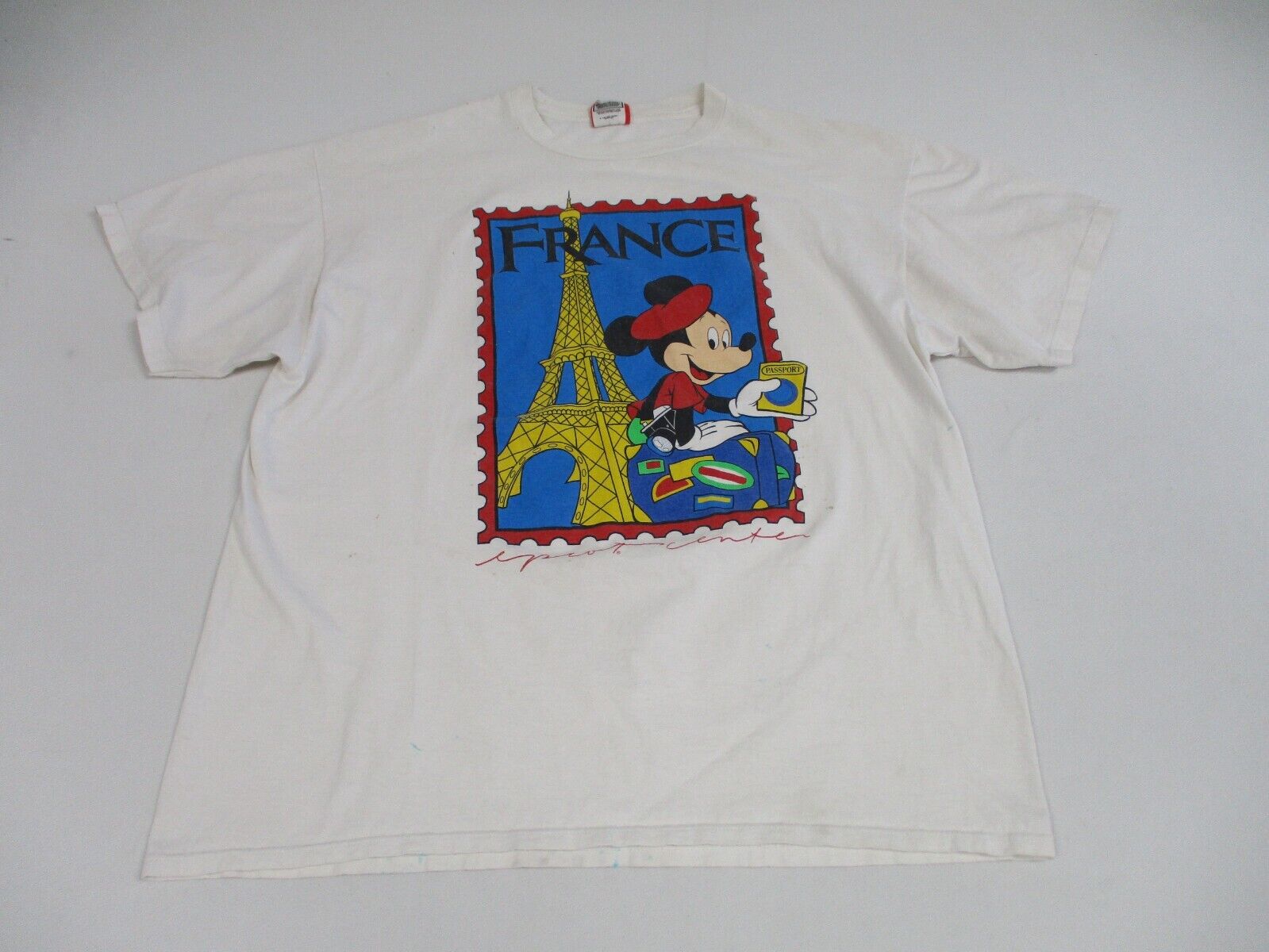 Vintage Mickey Shirt Mens XL Disney World Epcot Center France Made in USA