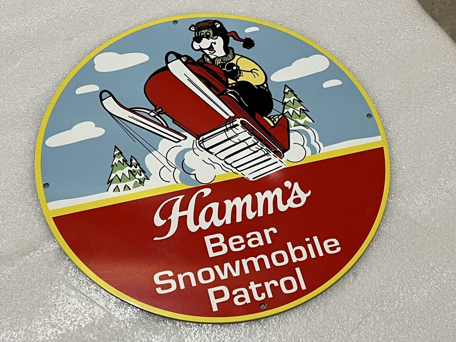 12” Hamms Beer Snowmobile Patrol Vintage Style Heavy Steel  Metal Sign