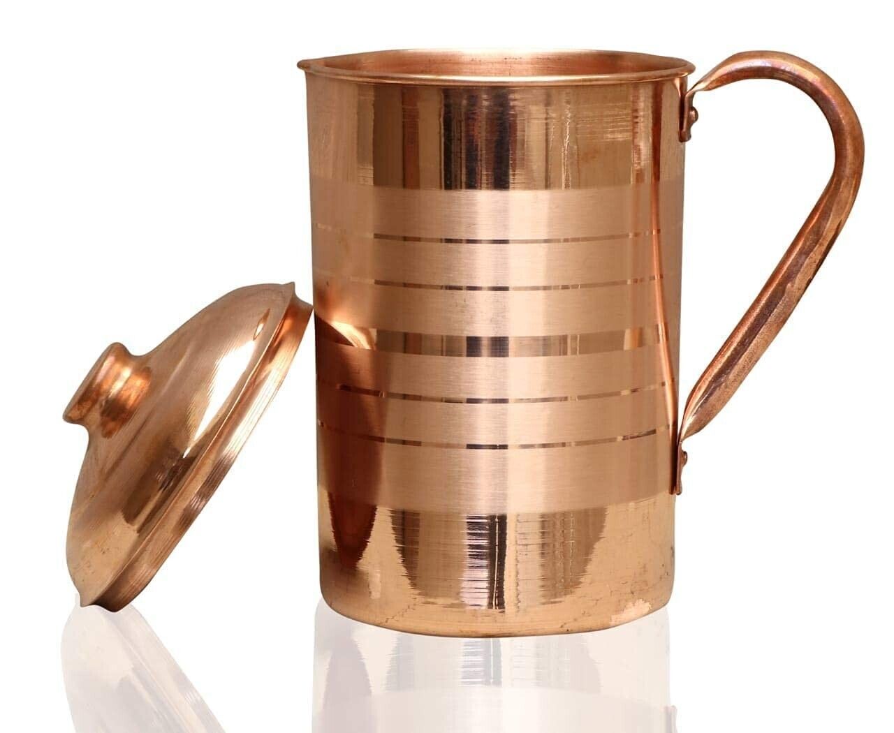 Pure Copper Tamba Water Jug 1.5 Litre Storage Water, Home, Kitchen, Office,Gifts