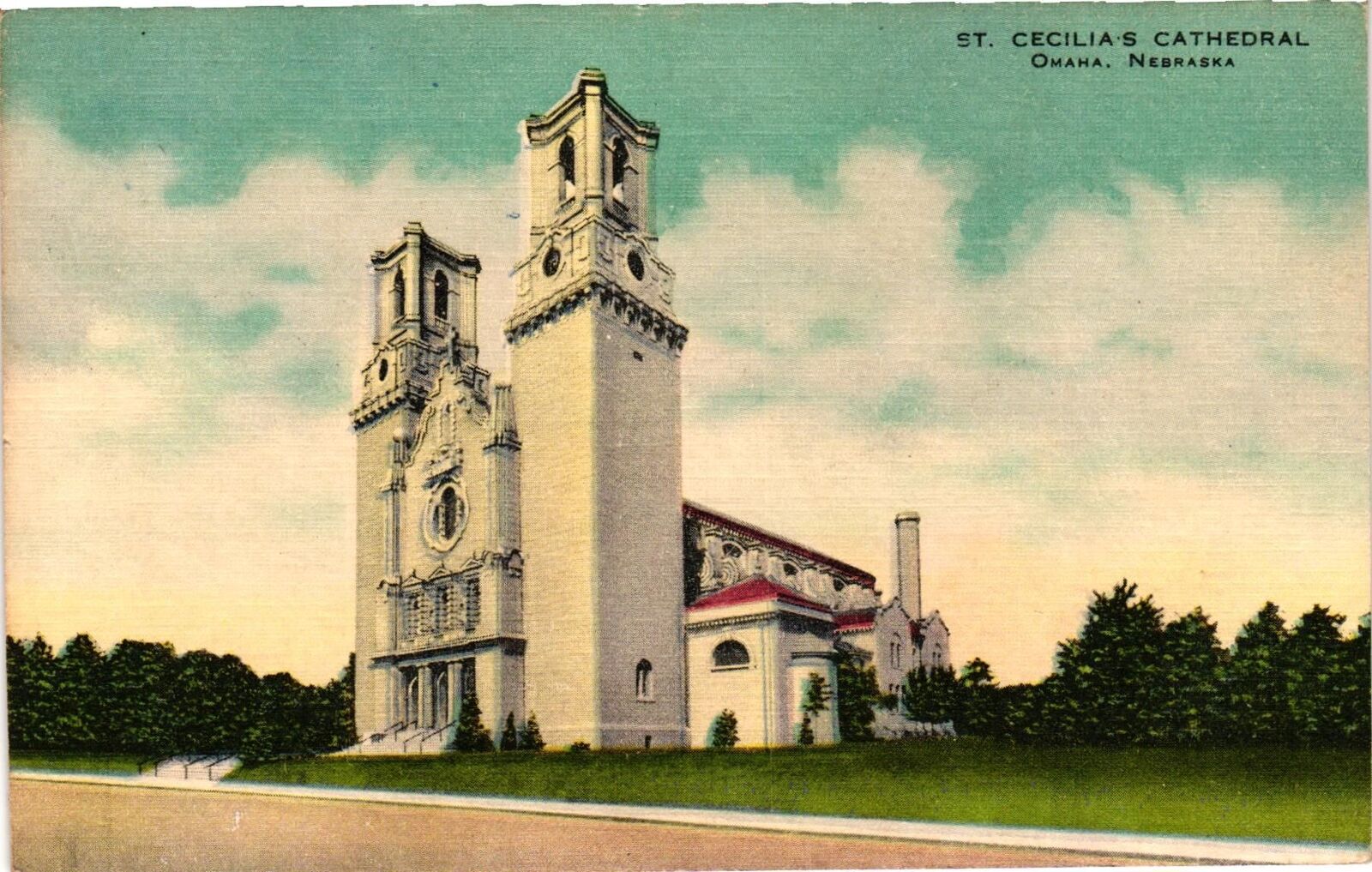 Vintage Postcard- St. Cecilia\'s Cathedral, Omaha, NE.