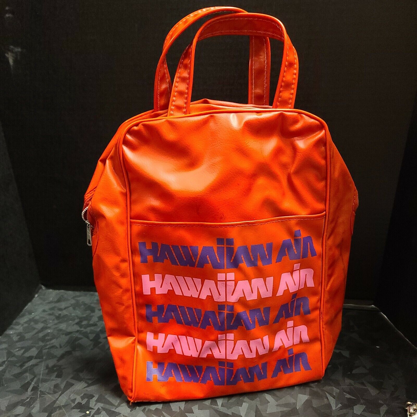 VTG Hawaiian Air Airlines Bag Vinyl Tote Travel Carry On Shoulder Luggage Plane