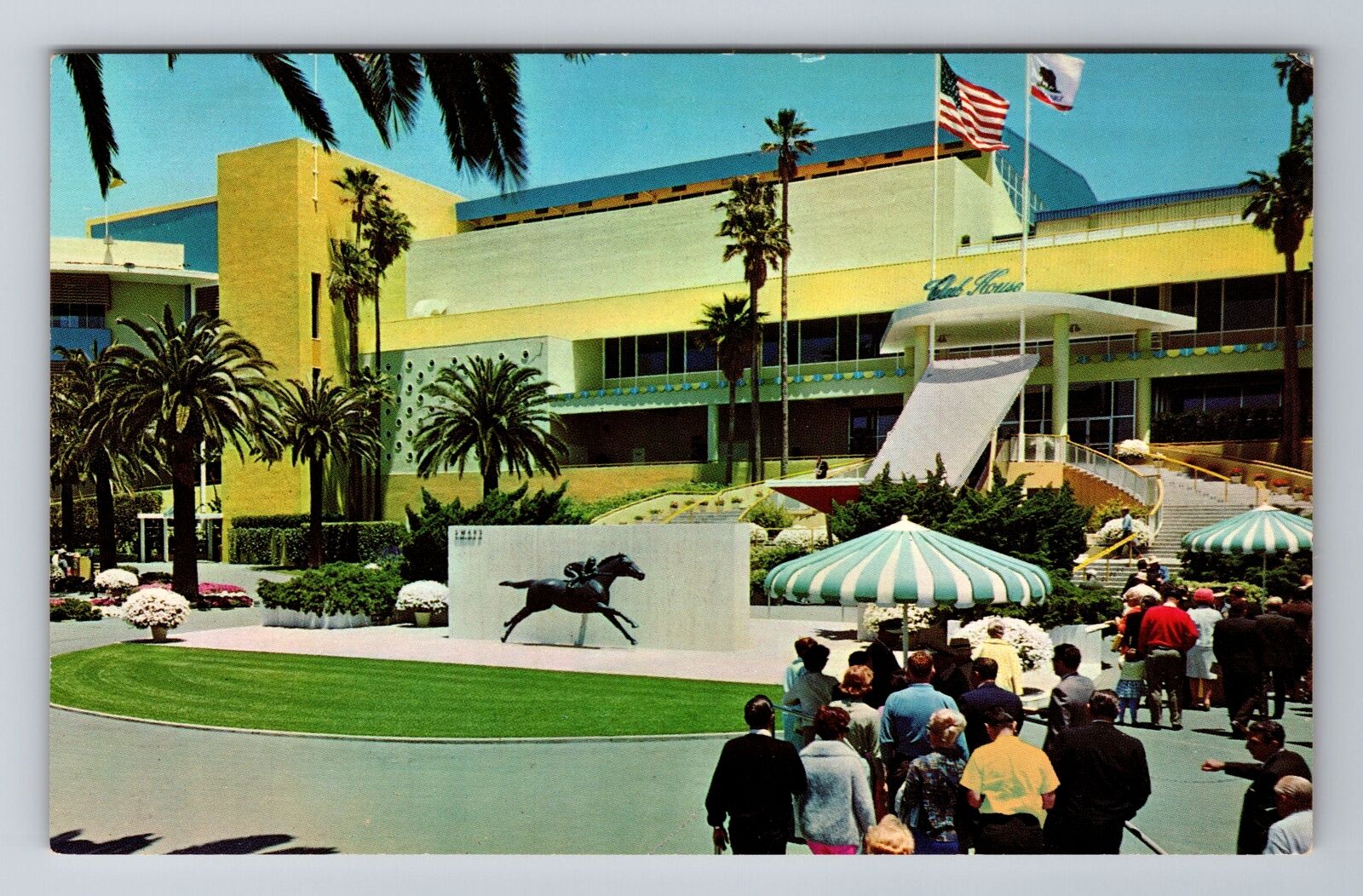 Inglewood CA-California, Hollywood Park Race Track, Advertising Vintage Postcard