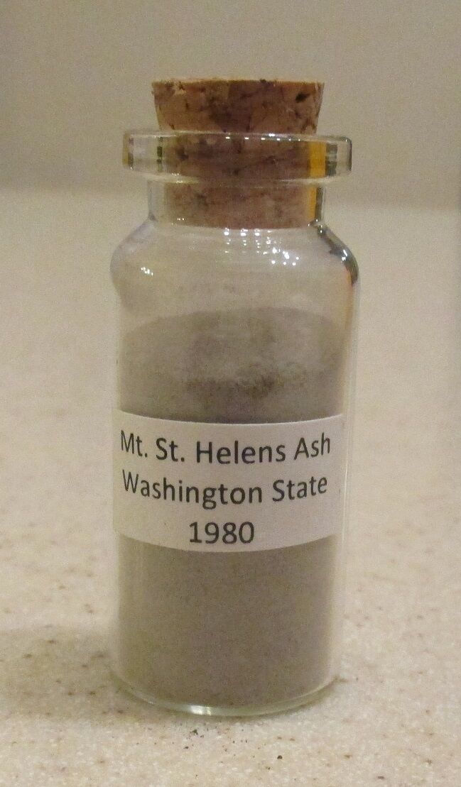 One Vial of Personally Collected Mt St Helens Volcano Eruption Volcanic Ash 1980