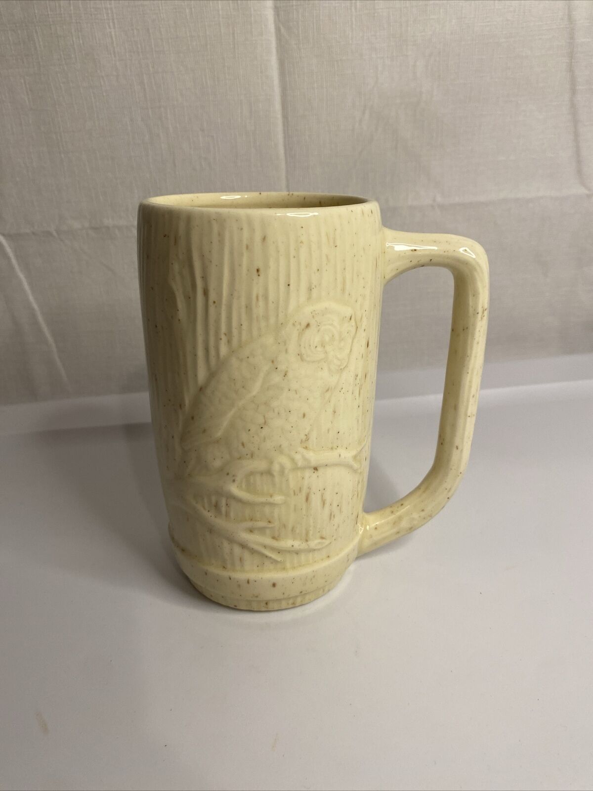 Unique Embossed Owl Speckled Ceramic Mug 5 3/4”
