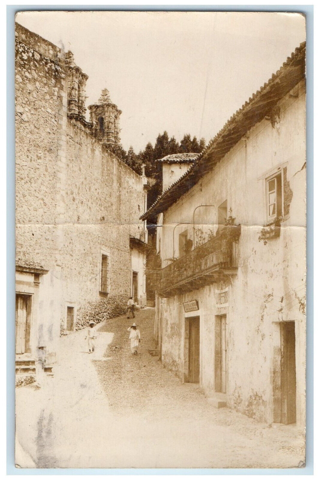 1937 View Of Inclined Road Guerrero Morelita Mexico RPPC Photo Postcard