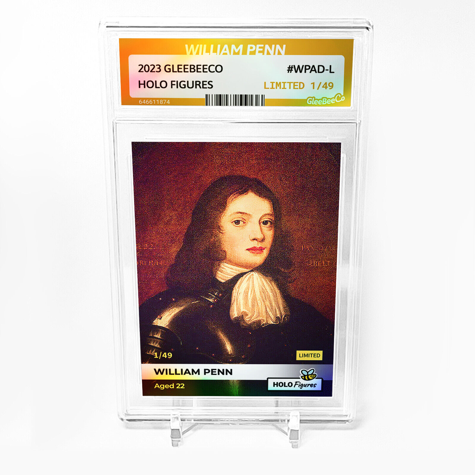 WILLIAM PENN Holographic Card 2023 GleeBeeCo Slabbed #WPAD-L Only /49 AWESOME