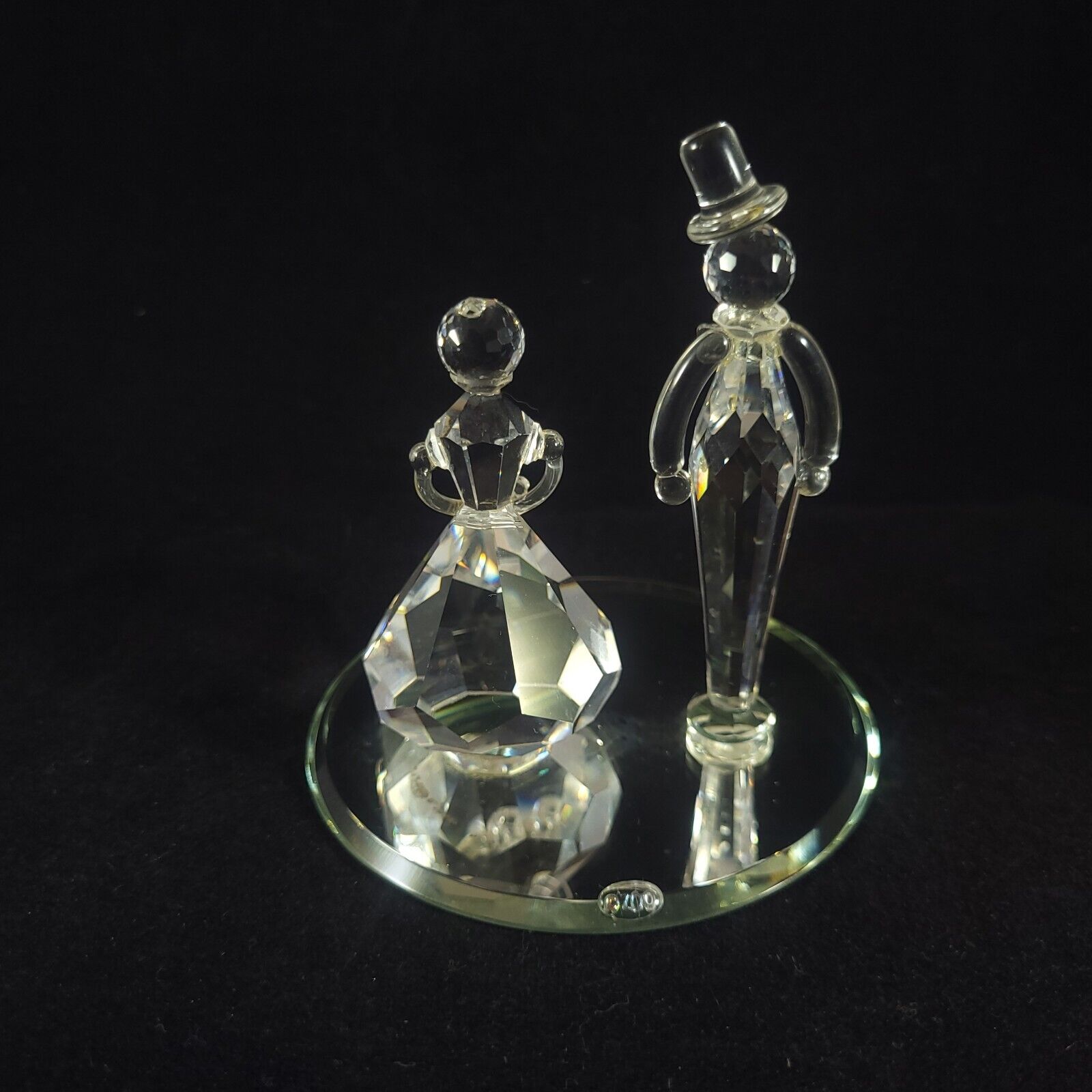 Swarovski ZOO Crystal 3-inch Bride and Groom Wedding Figurine on Mirror Base 