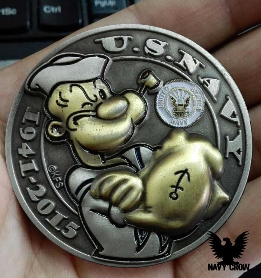 Popeye US Navy Collectible War Years United States Navy Challenge Coin
