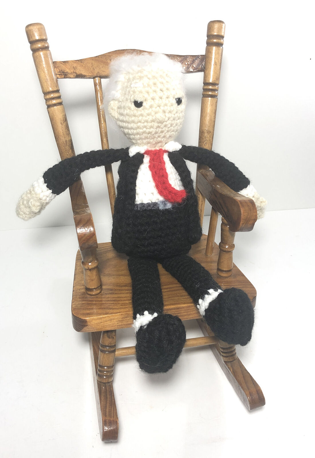 Sleepy Joe Biden In Rocking Chair 11” Knit Crochet Plush Figure- The President.
